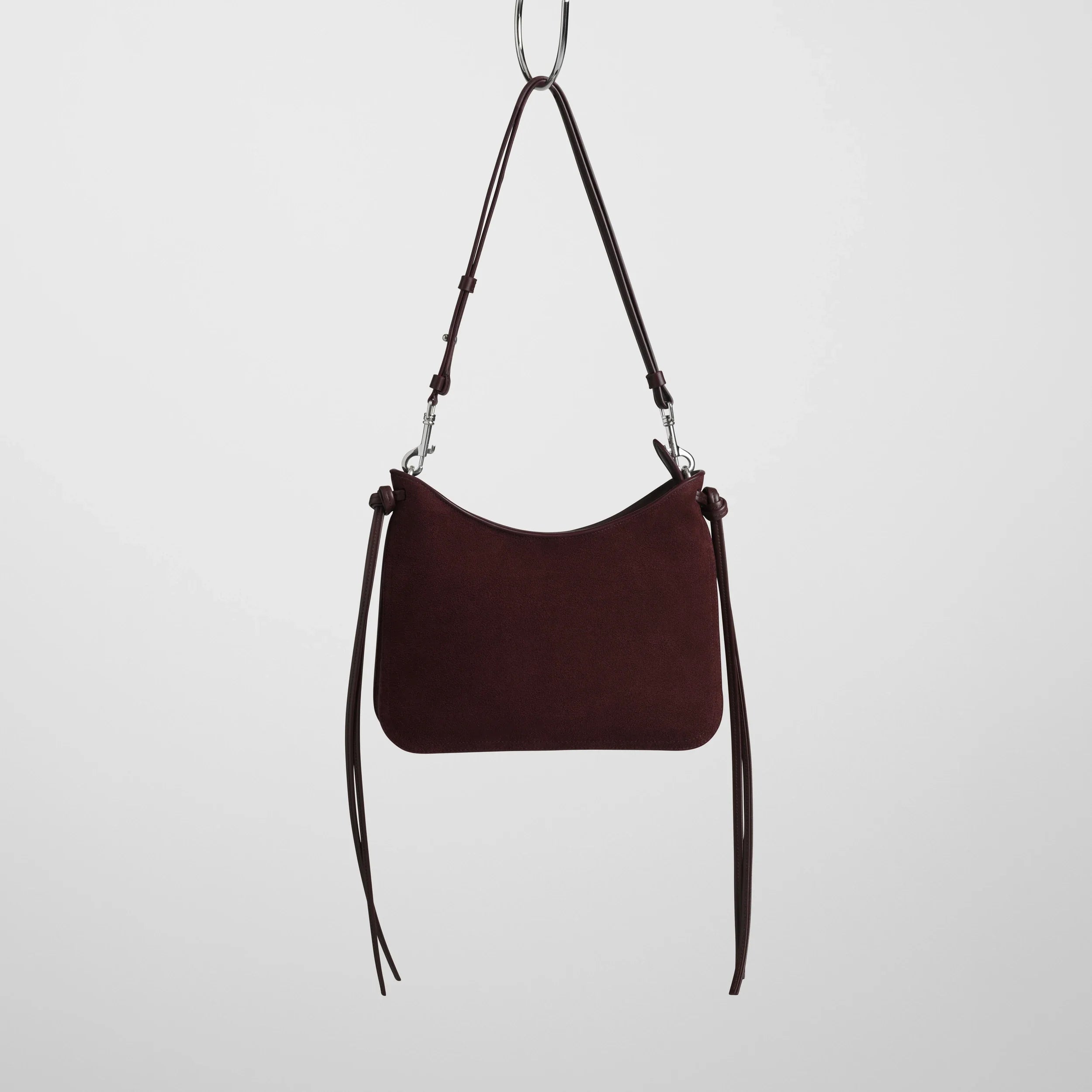 PHOEBE PHILO | SMALL GIG BAG | OXBLOOD SUEDE LEATHER