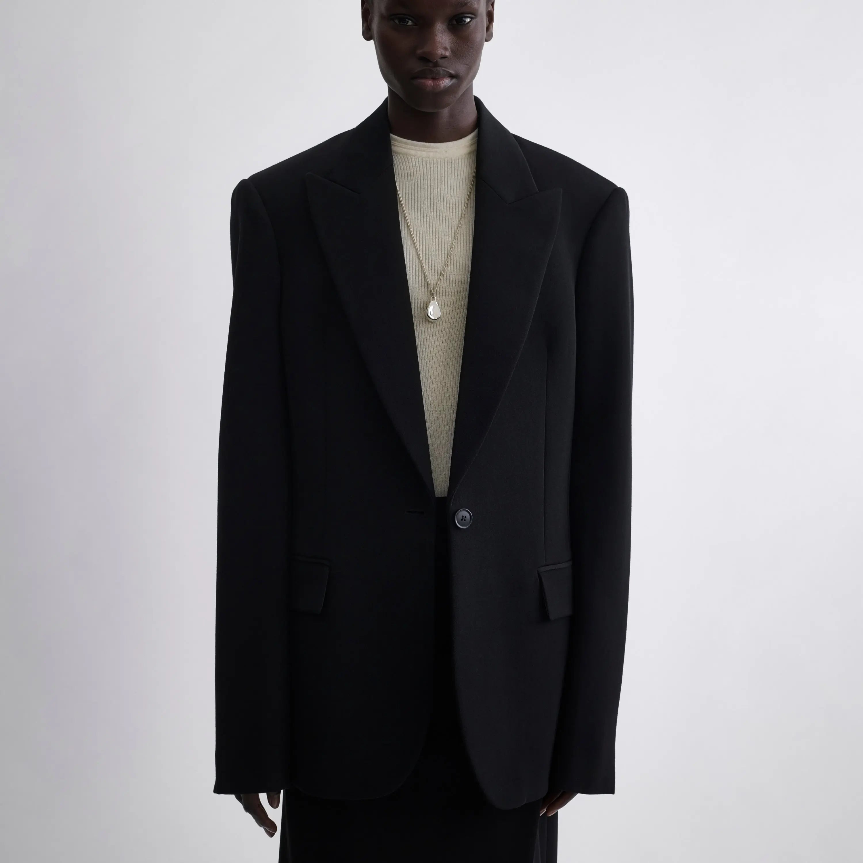 【新品未使用】WOOL SINGLE BREASTED JACKET PHOEBE PHILO | SINGLE BREASTED JACKET | BLACK WOOL