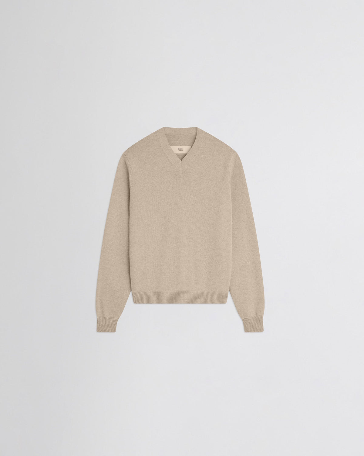 PHOEBE PHILO | EASY V-NECK SWEATER | BEIGE WOOL CASHMERE