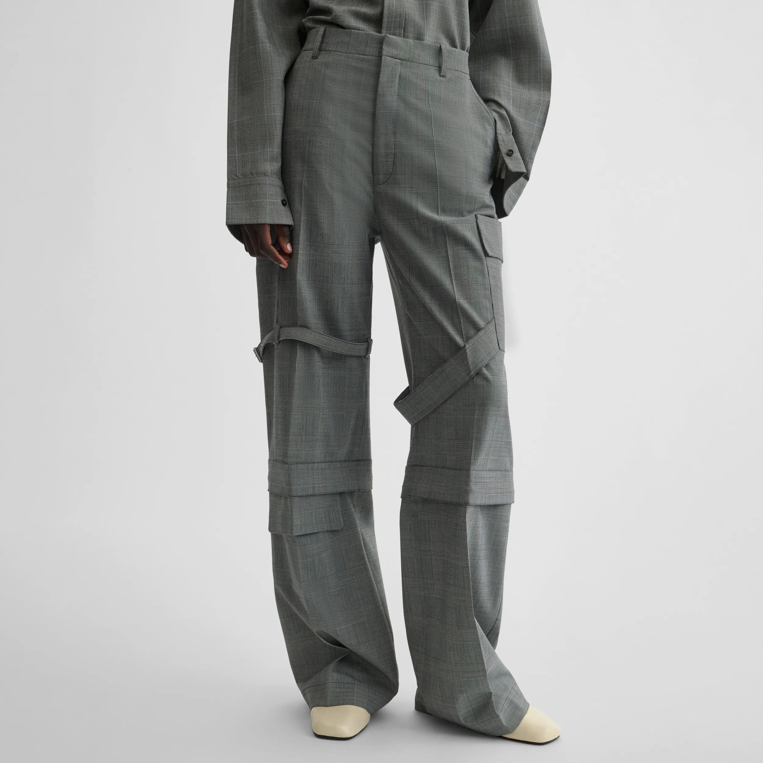 PHOEBE PHILO | ZIP CARGO TROUSERS | ANTHRACITE WOOL