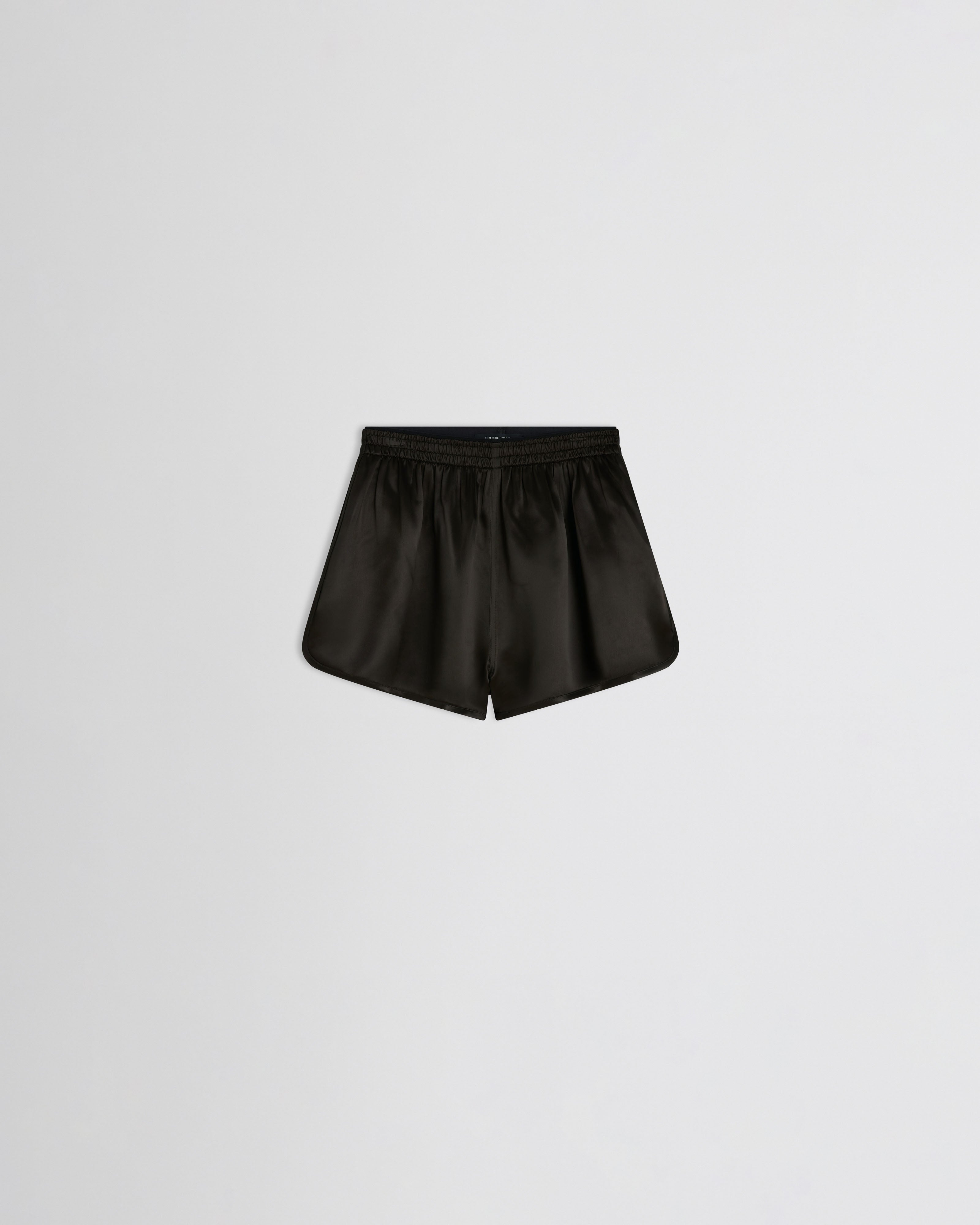 PHOEBE PHILO | TRACK SHORTS | dark khaki satin viscose