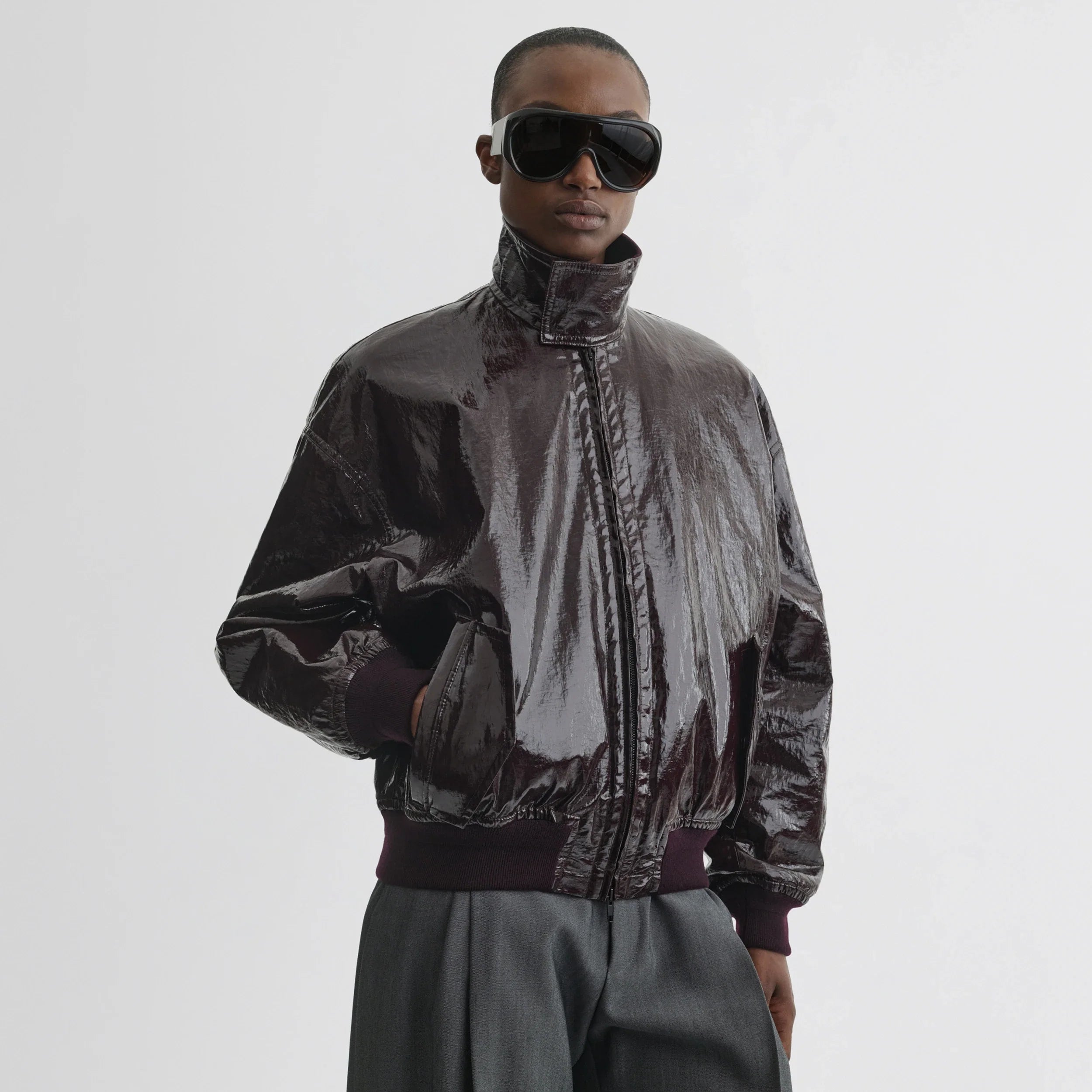 PHOEBE PHILO | GOLF JACKET | BURGUNDY LINEN CANVAS