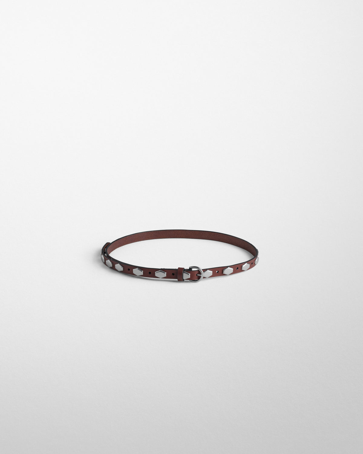 PHOEBE PHILO | NARROW STUD BELT | OXBLOOD LEATHER