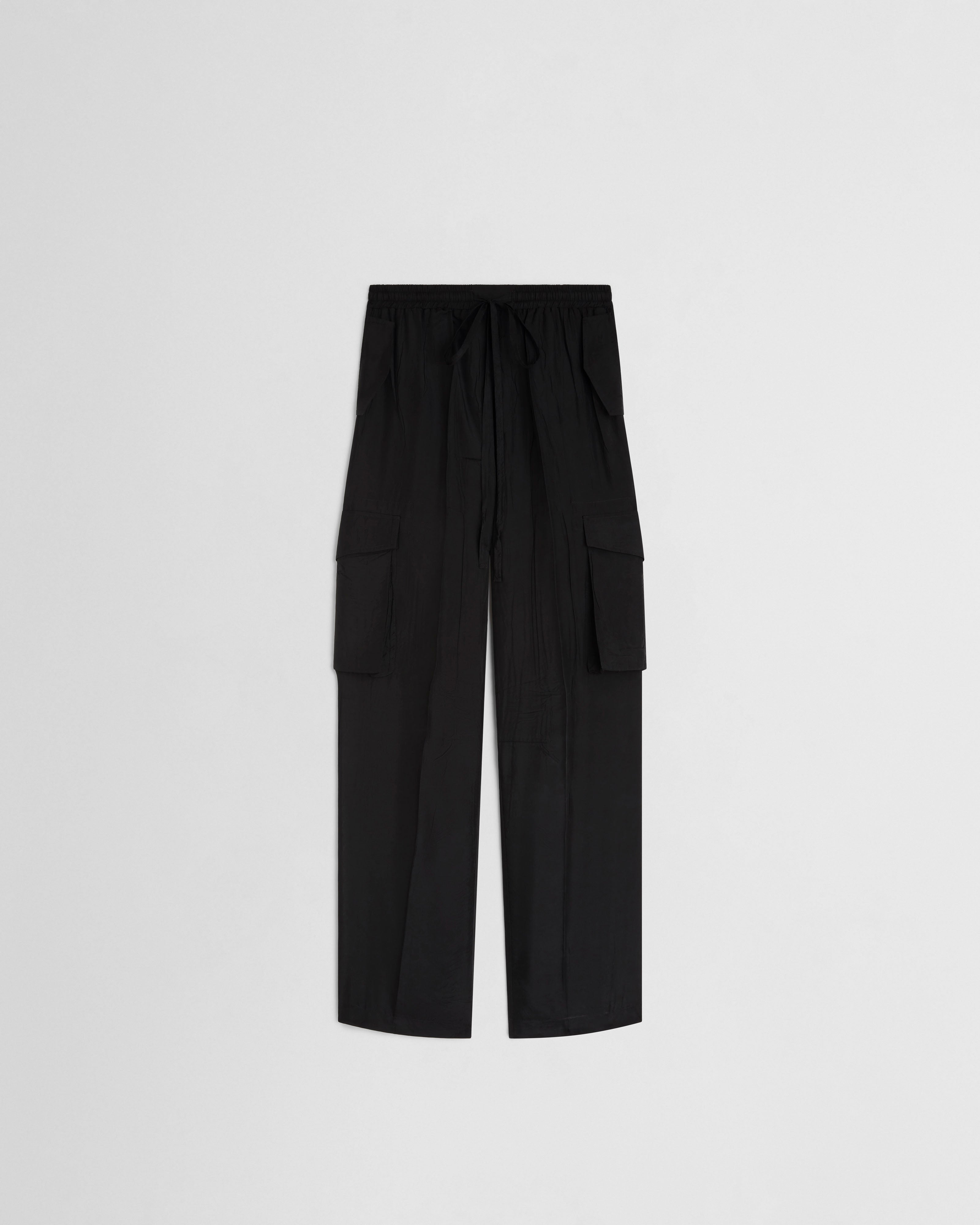 PHOEBE PHILO | CARGO TROUSERS | BLACK SILK