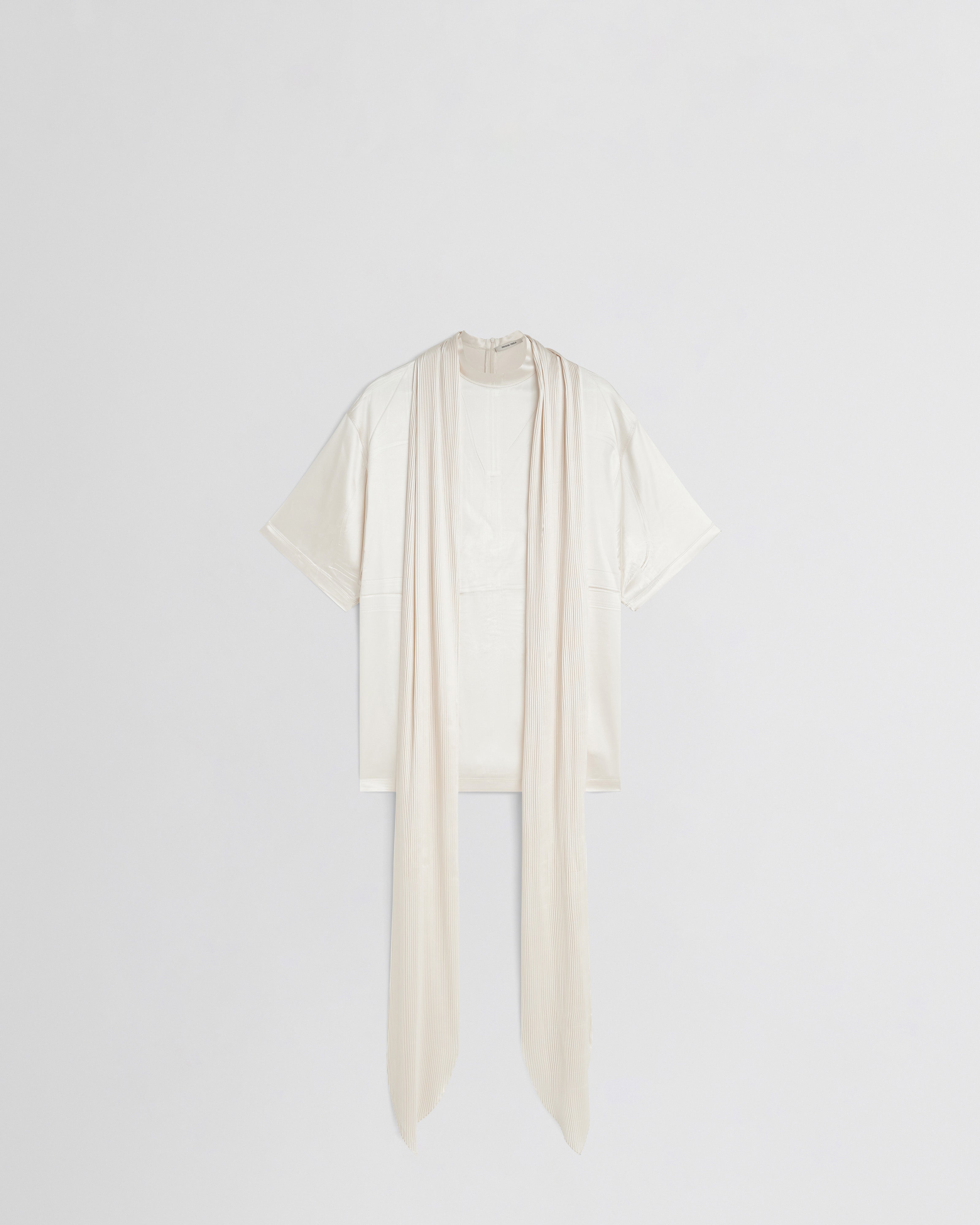 PHOEBE PHILO | SILK SCARF T-SHIRT | CREAM SILK