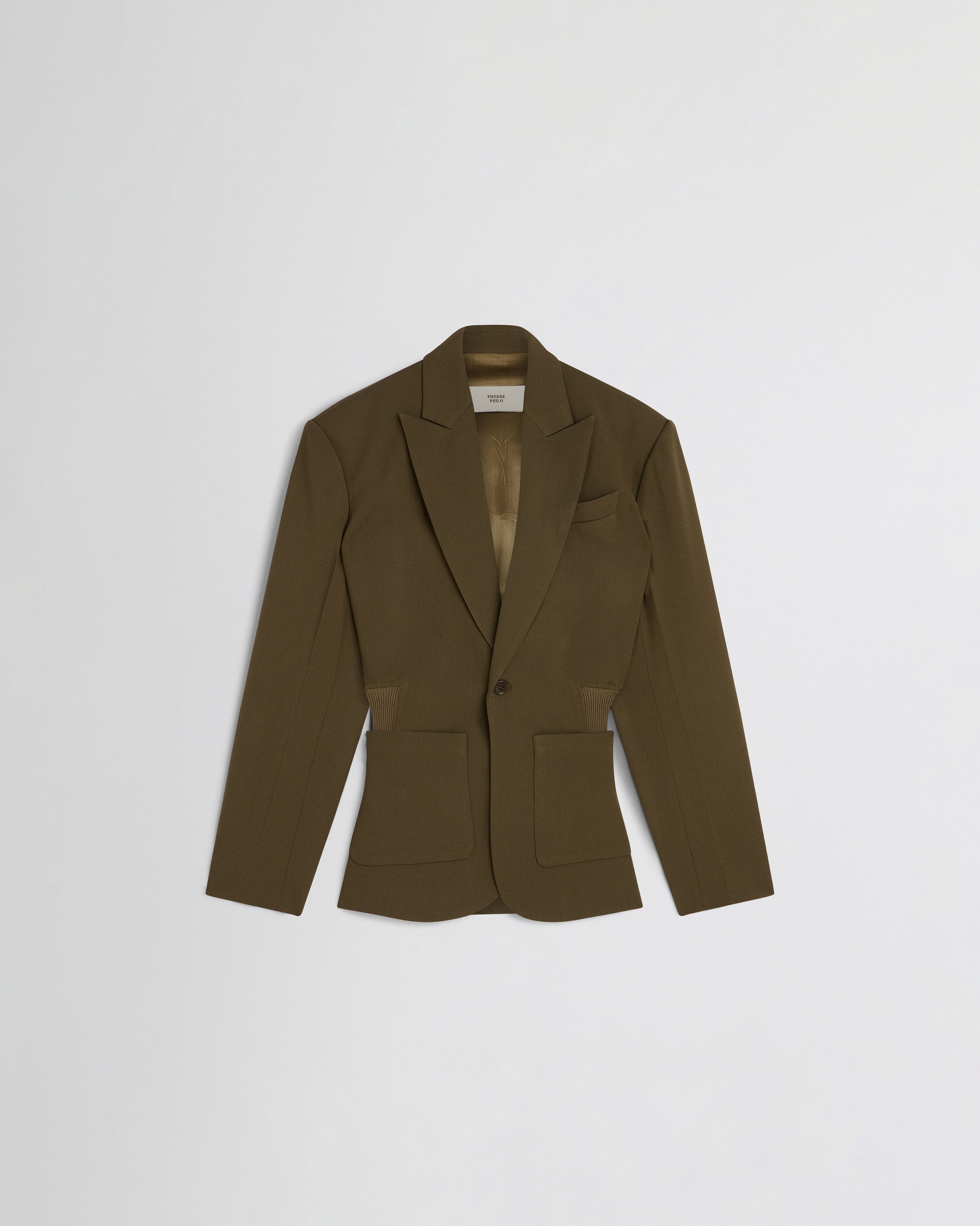 【Nalm.】ribbon-tailored jacket / brown PHOEBE PHILO | KICK TAILORED JACKET | SHROOM WOOL