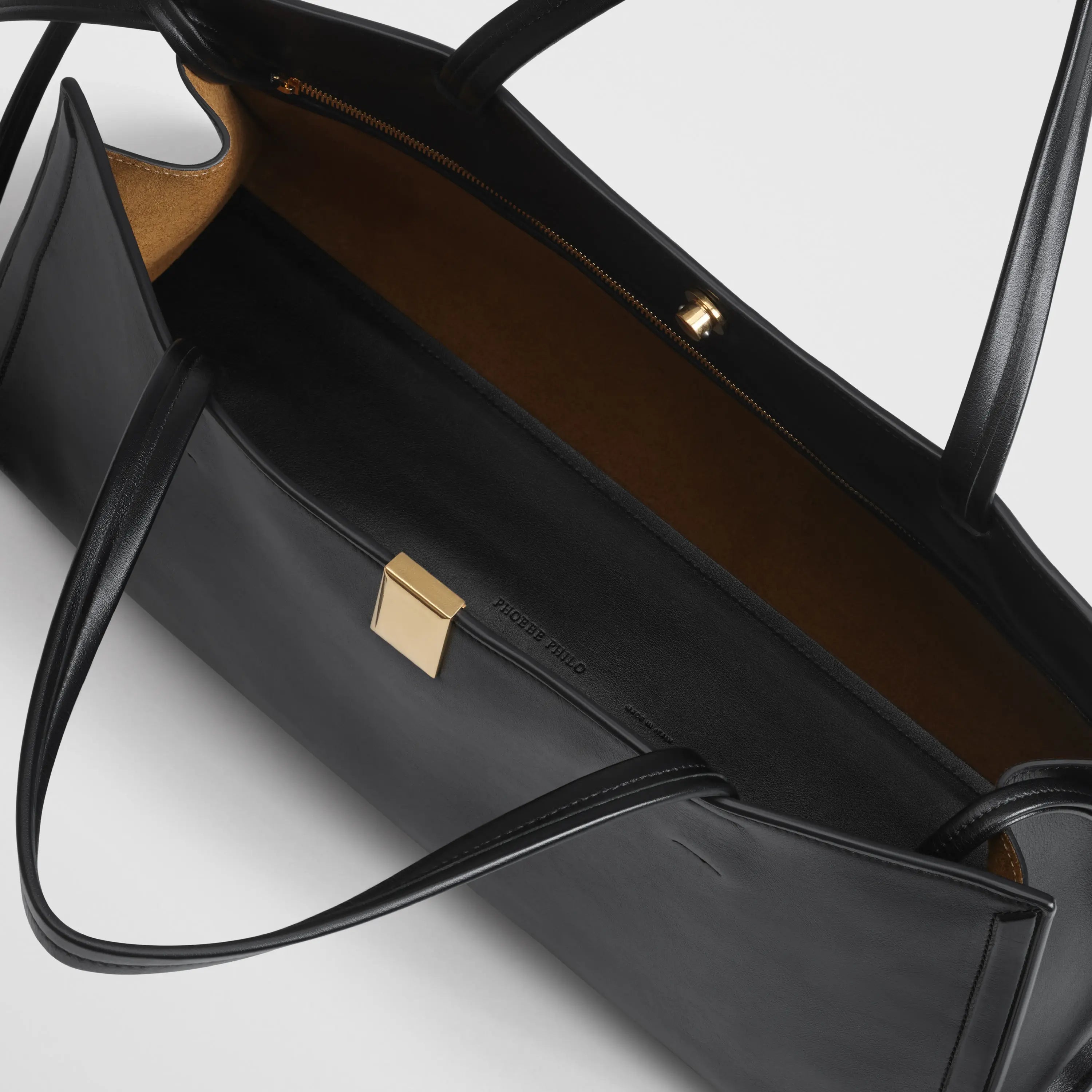 【PHEOEBE PHILO】SMALL KIT CABAS PHOEBE PHILO | SMALL KIT CABAS | BLACK LEATHER WITH GOLD