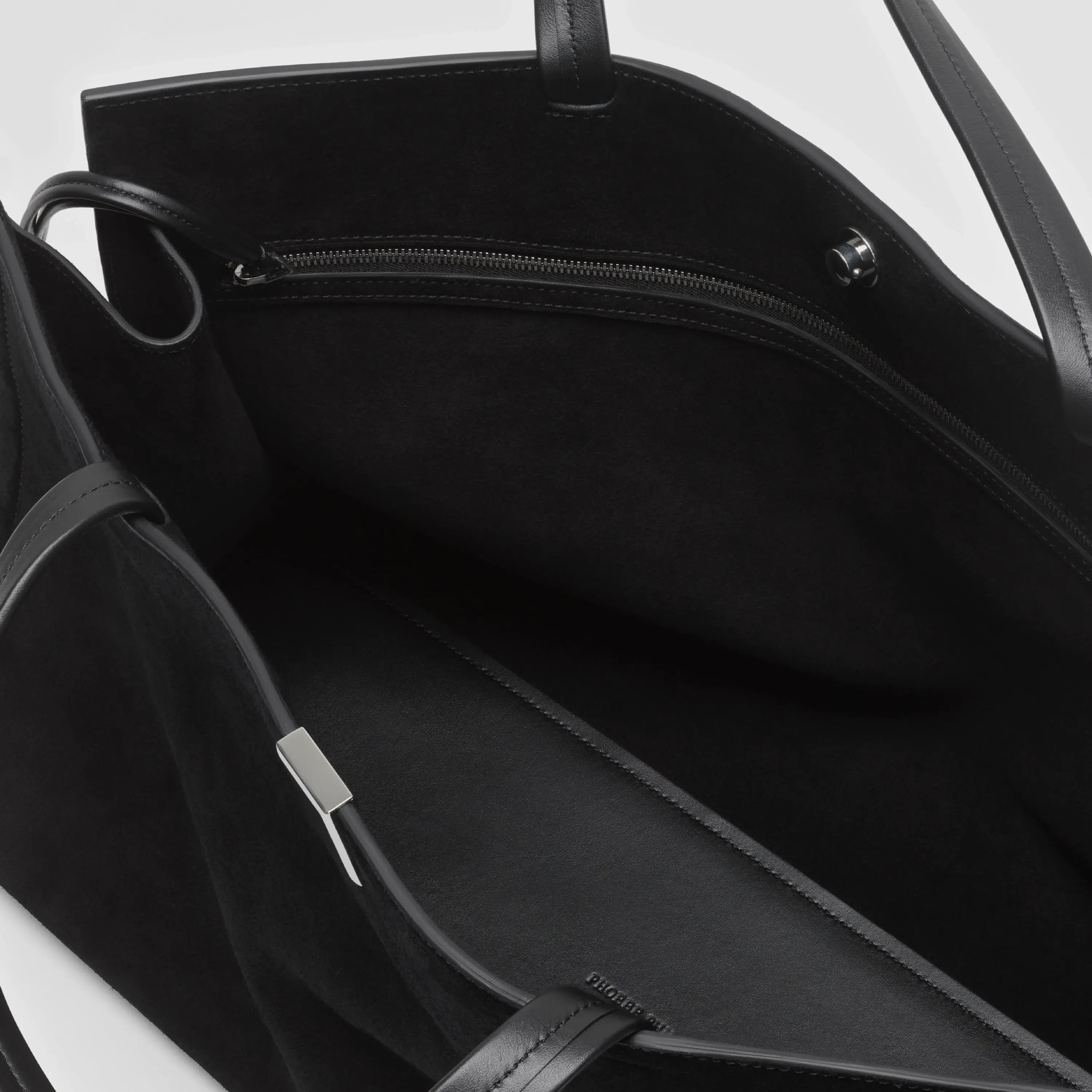 海外希少【PHOEBE PHILO】ミディアムキットキャバス ショルダー PHOEBE PHILO | MEDIUM KIT CABAS | BLACK SUEDE WITH SILVER