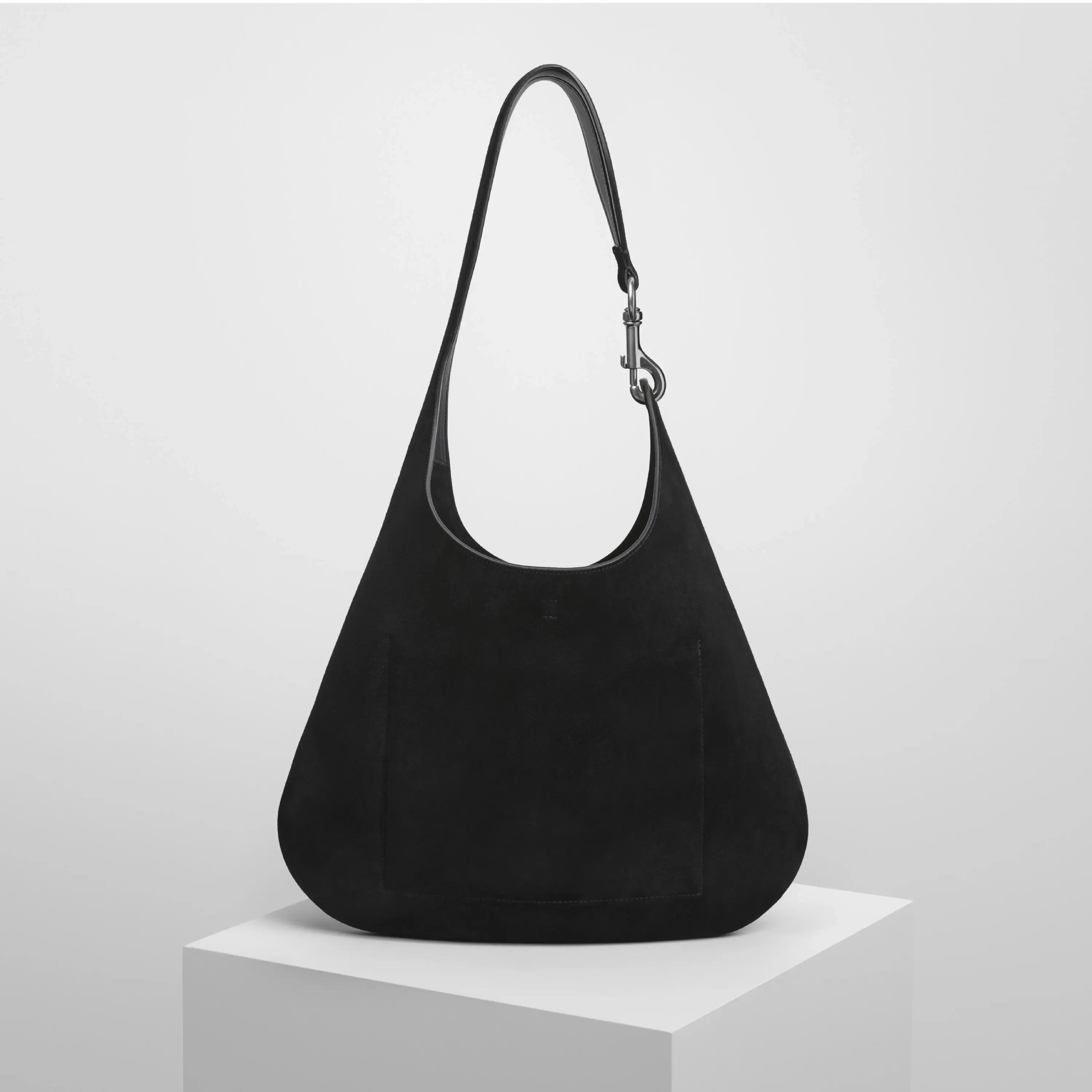 PHOEBE PHILO ギグバッグ(ブラックスエード/ブラック/レザー) PHOEBE PHILO | BEAN BAG | BLACK SUEDE WITH SILVER