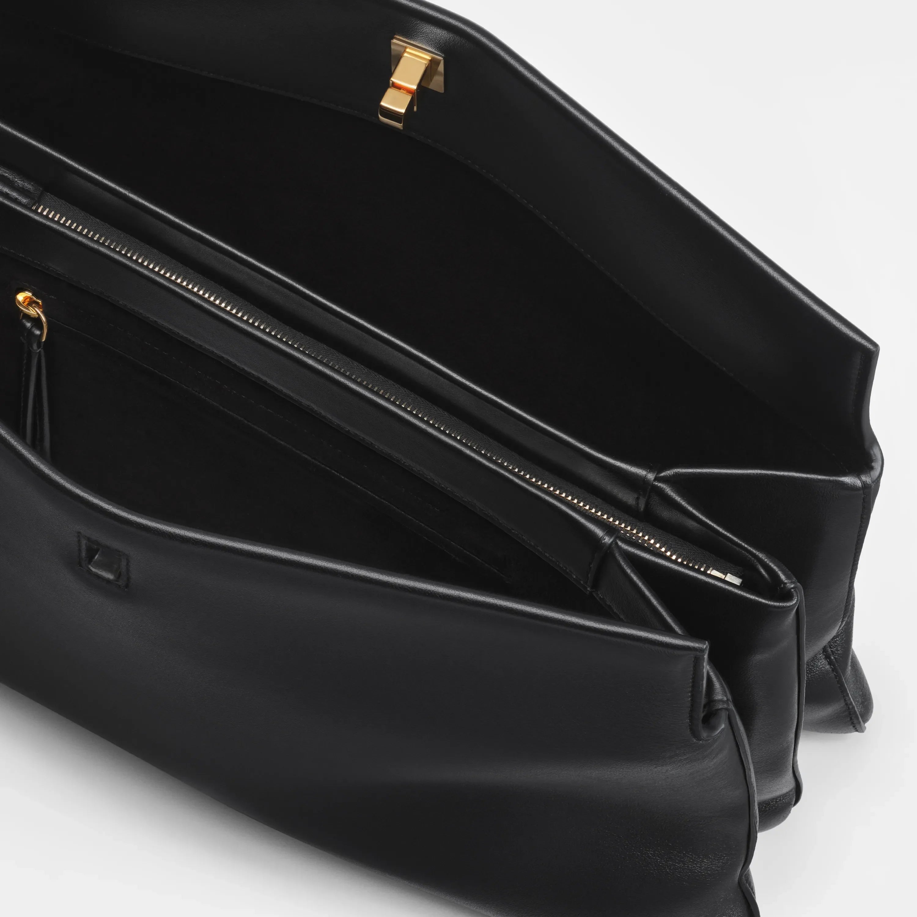 PHOEBE PHILO | TRIPLEX CLUTCH | BLACK LEATHER WITH GOLD PHOEBE PHILO | TRIPLEX CLUTCH | BLACK LEATHER WITH GOLD