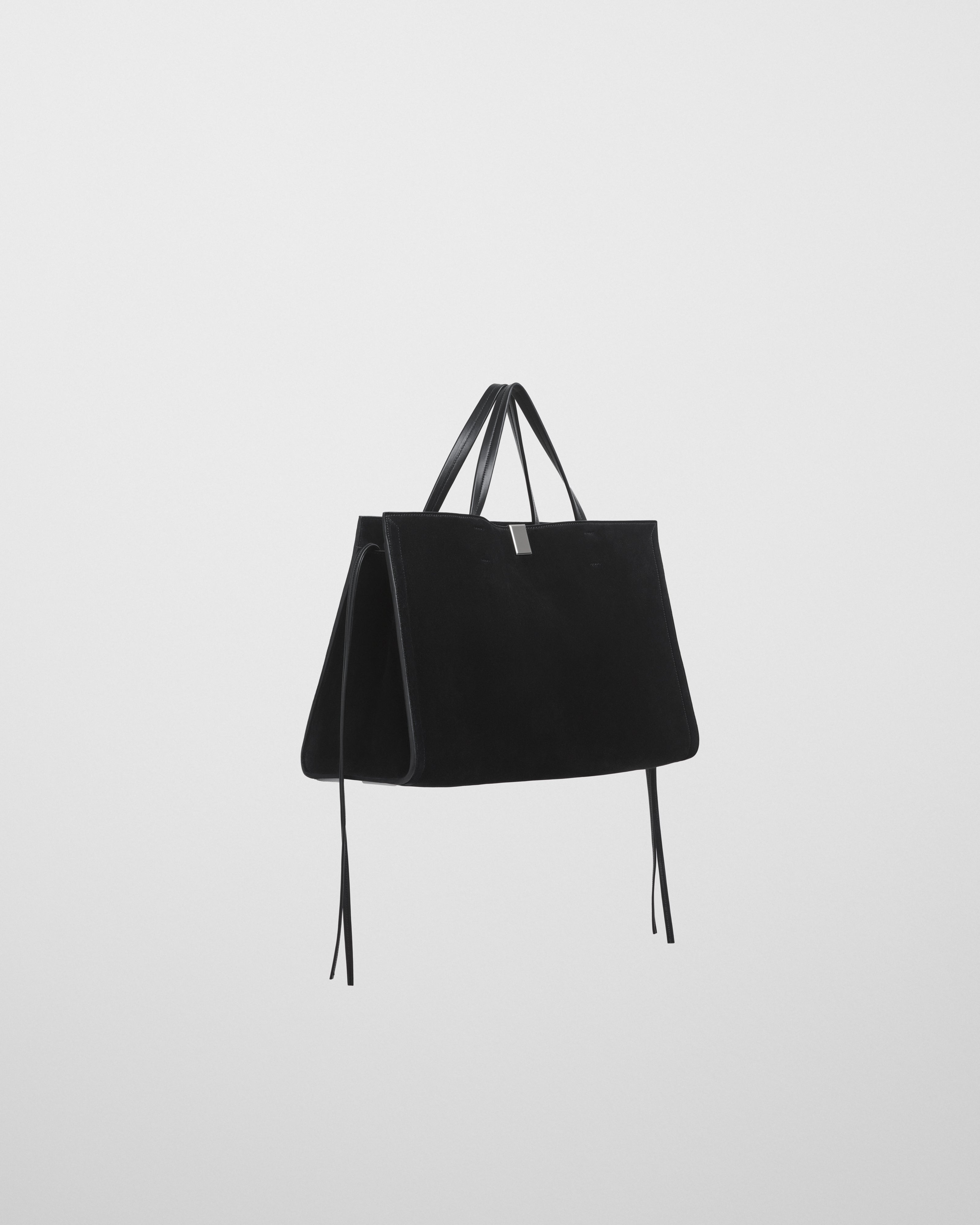 PHOEBE PHILO US | MEDIUM KIT CABAS | black suede