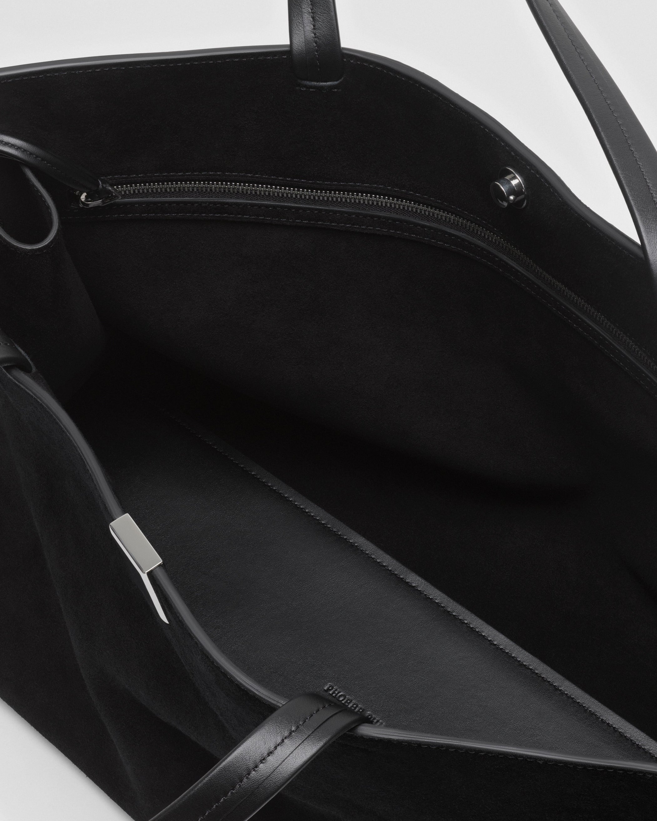 View of MEDIUM KIT CABAS in black suede