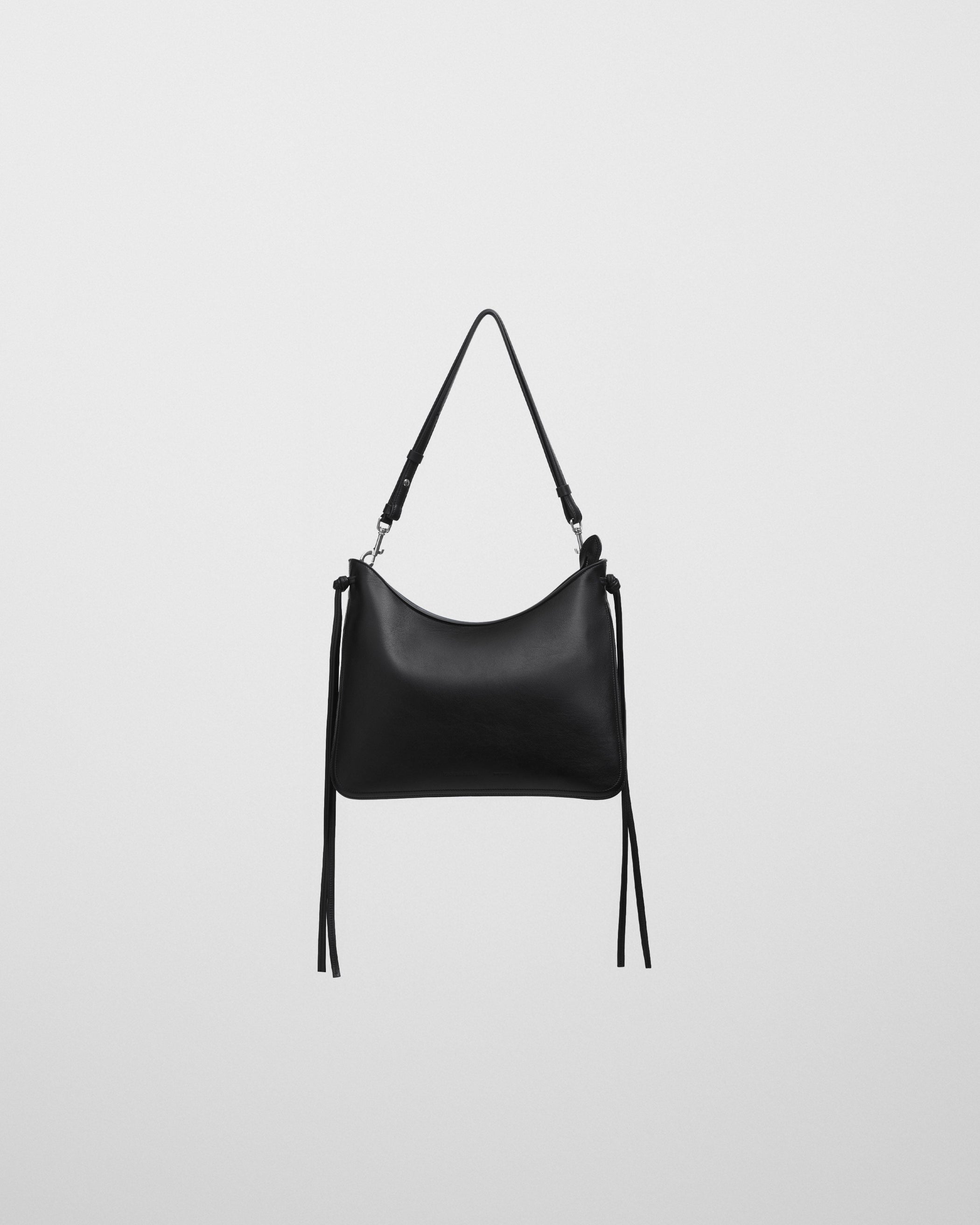 Front view of GIG BAG in black leather