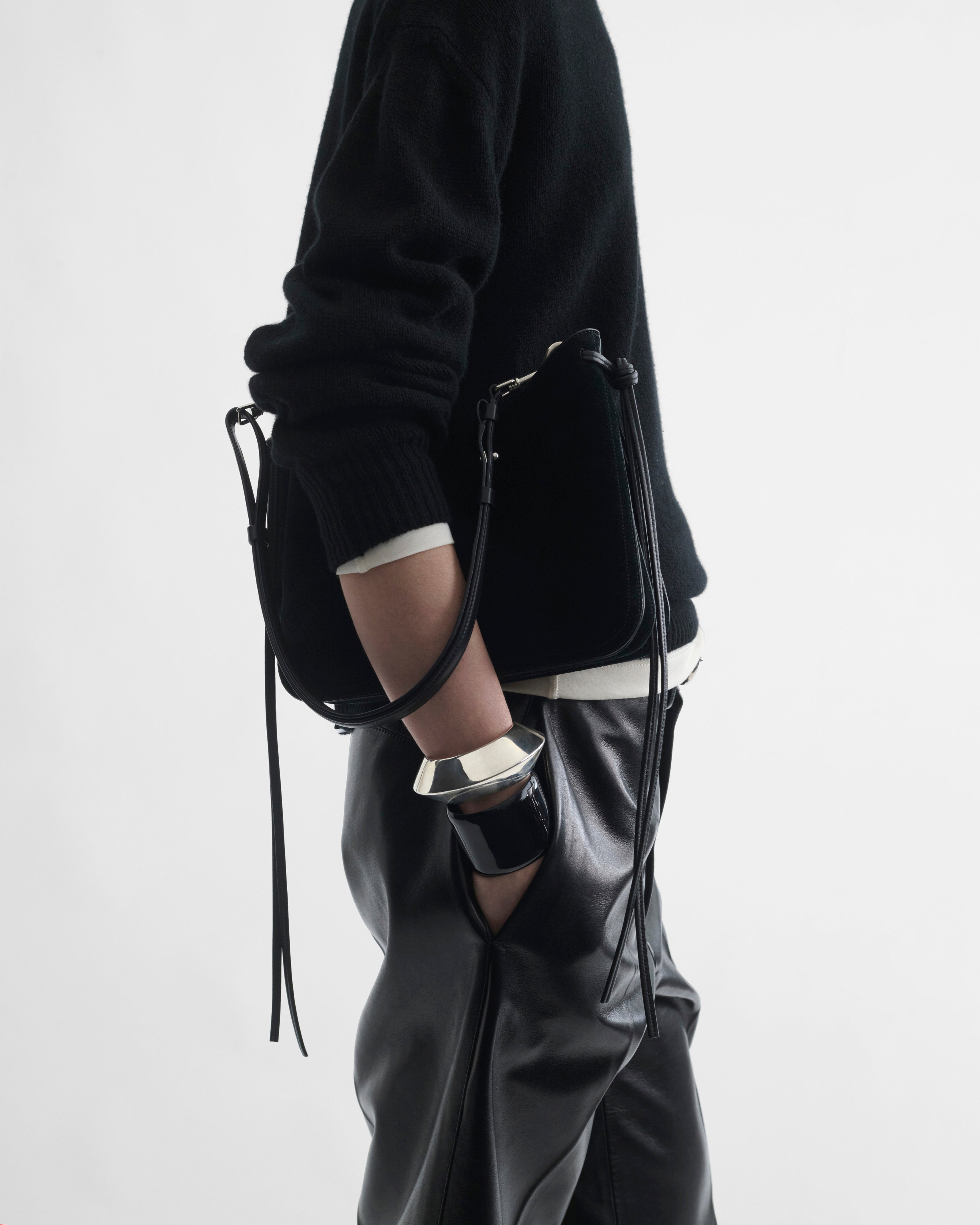 PHOEBE PHILO | SMALL GIG BAG | black suede