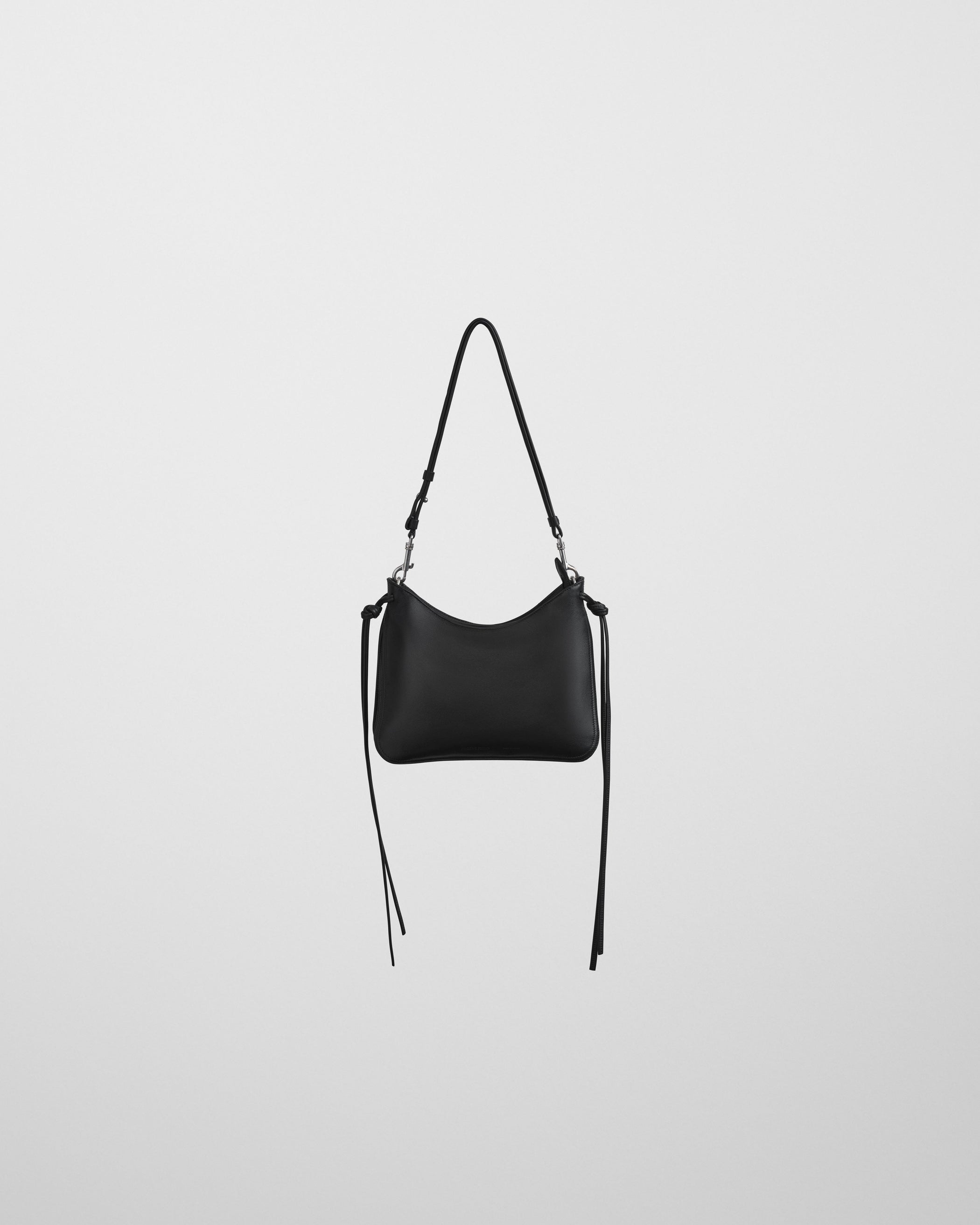 Front view of SMALL GIG BAG in black leather