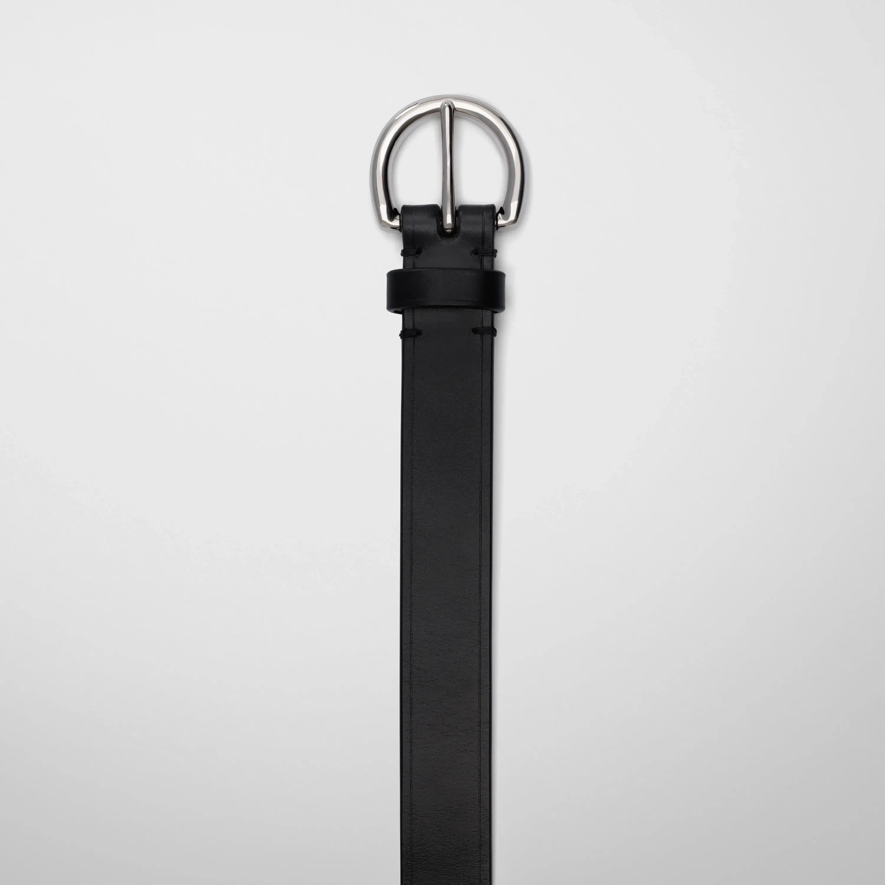 PHOEBE PHILO | ROUND BUCKLE BELT 25MM | BLACK LEATHER WITH PHOEBE PHILO | ROUND BUCKLE BELT 25MM | BLACK LEATHER WITH