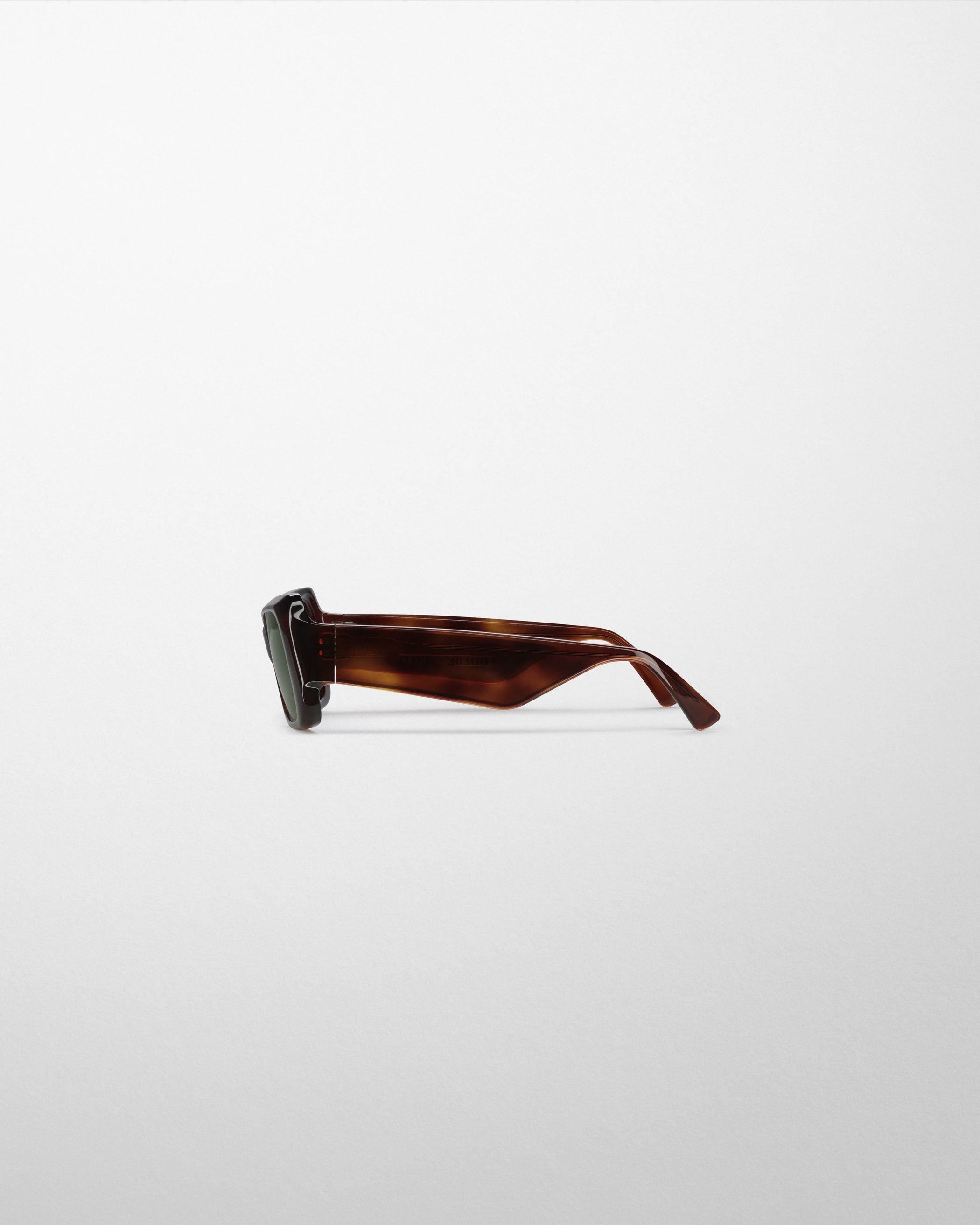 Side view of SCORE SUNGLASSES in brown tortoiseshell acetate