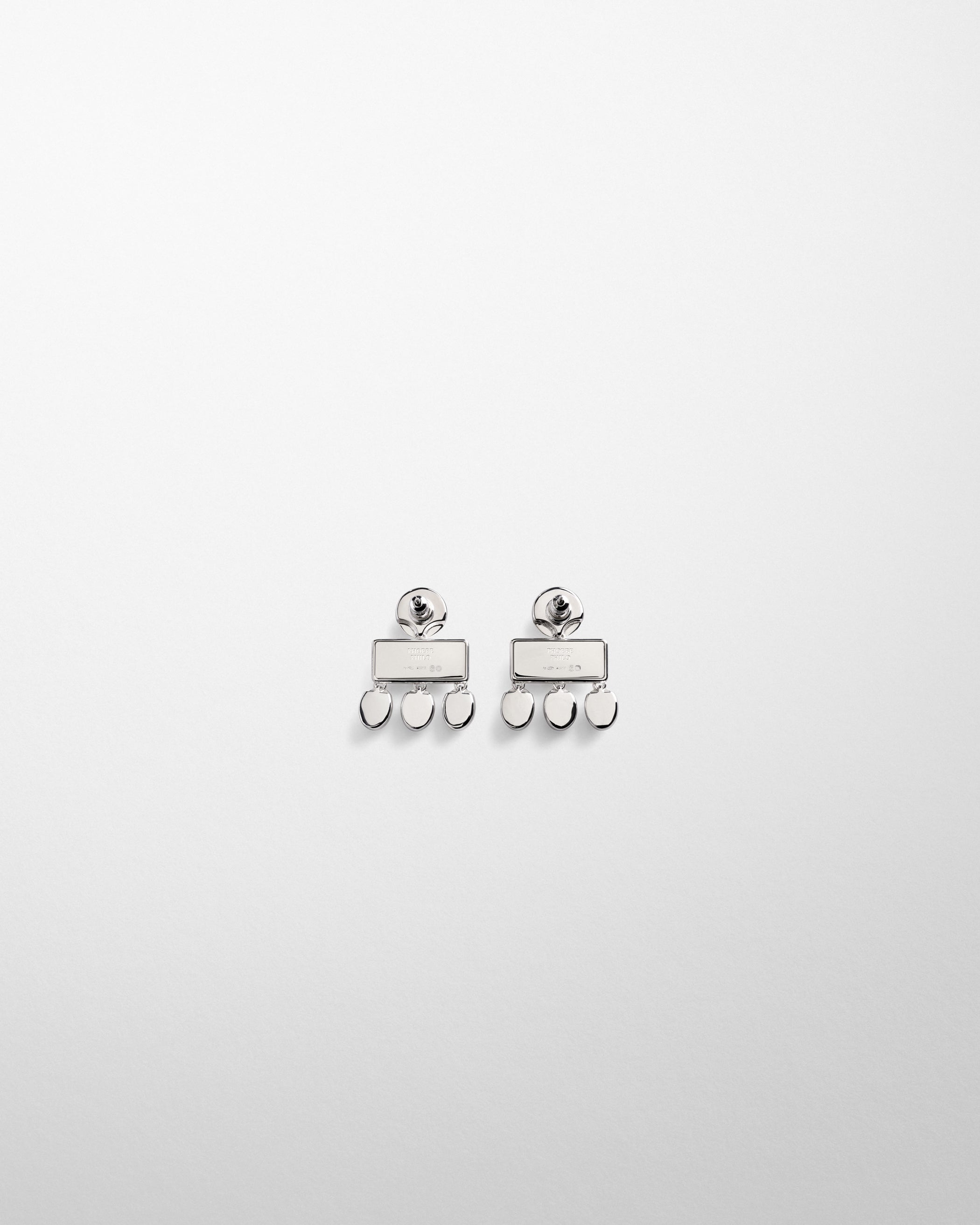 Flat back view of MINI CHANDELIER EARRINGS in sterling silver