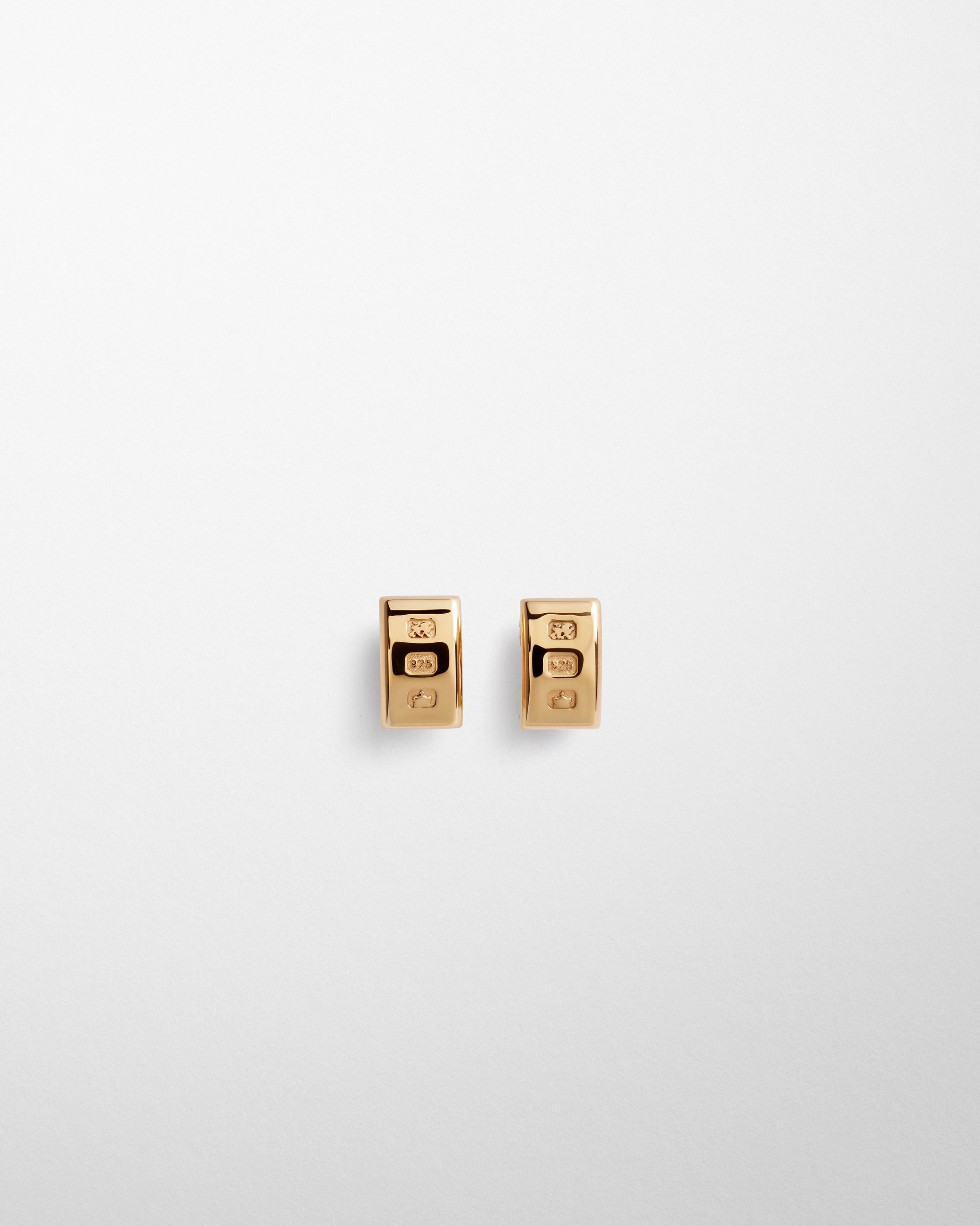 Front view of HALLMARK EARRINGS in gold plated sterling silver