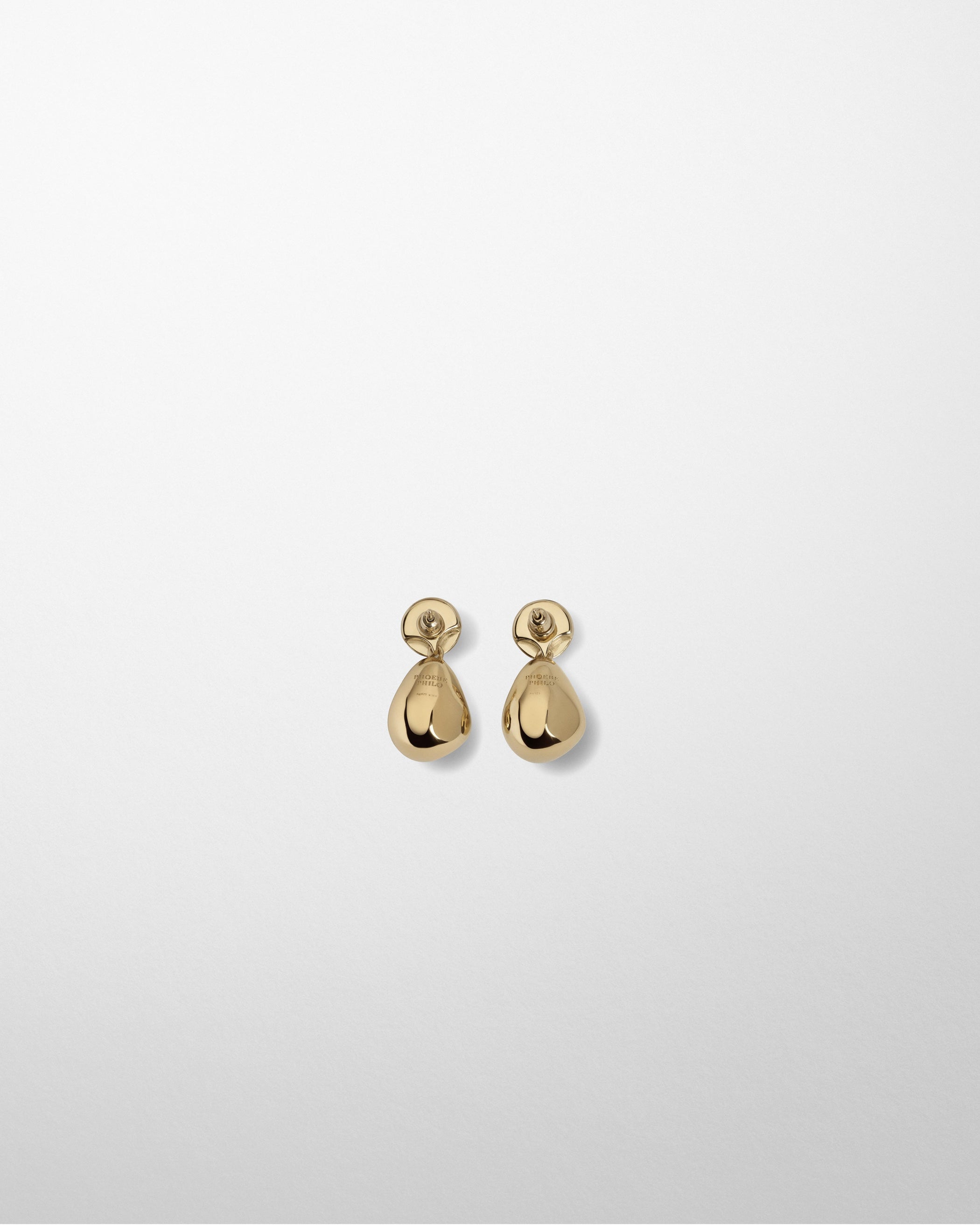 Flat back view of DROP EARRINGS in gold