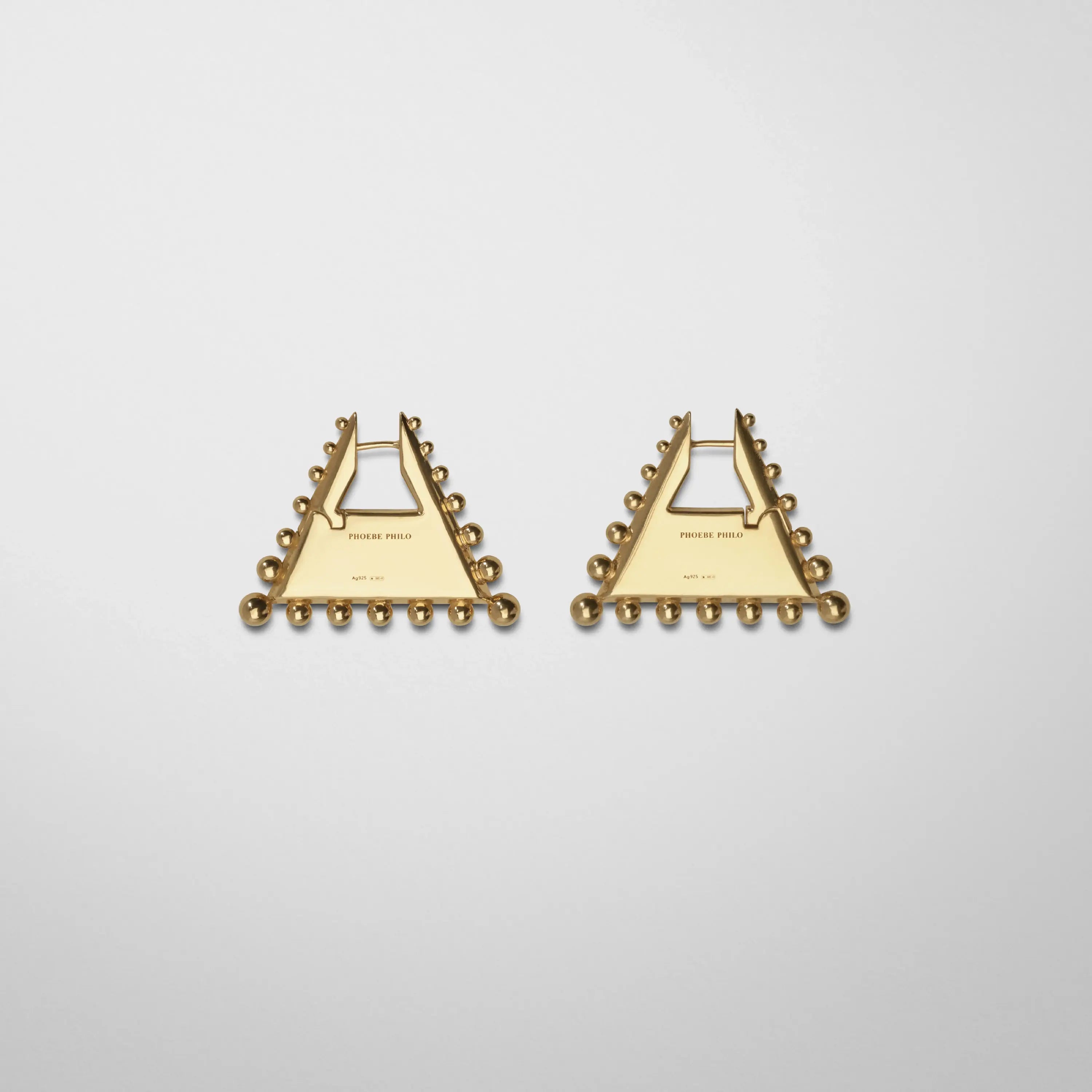 【エレガントに耳元を飾る】PHOEBE PHILO ボブピラミッド ピアス PHOEBE PHILO | BOBBLED PYRAMID EARRINGS | GOLD PLATED