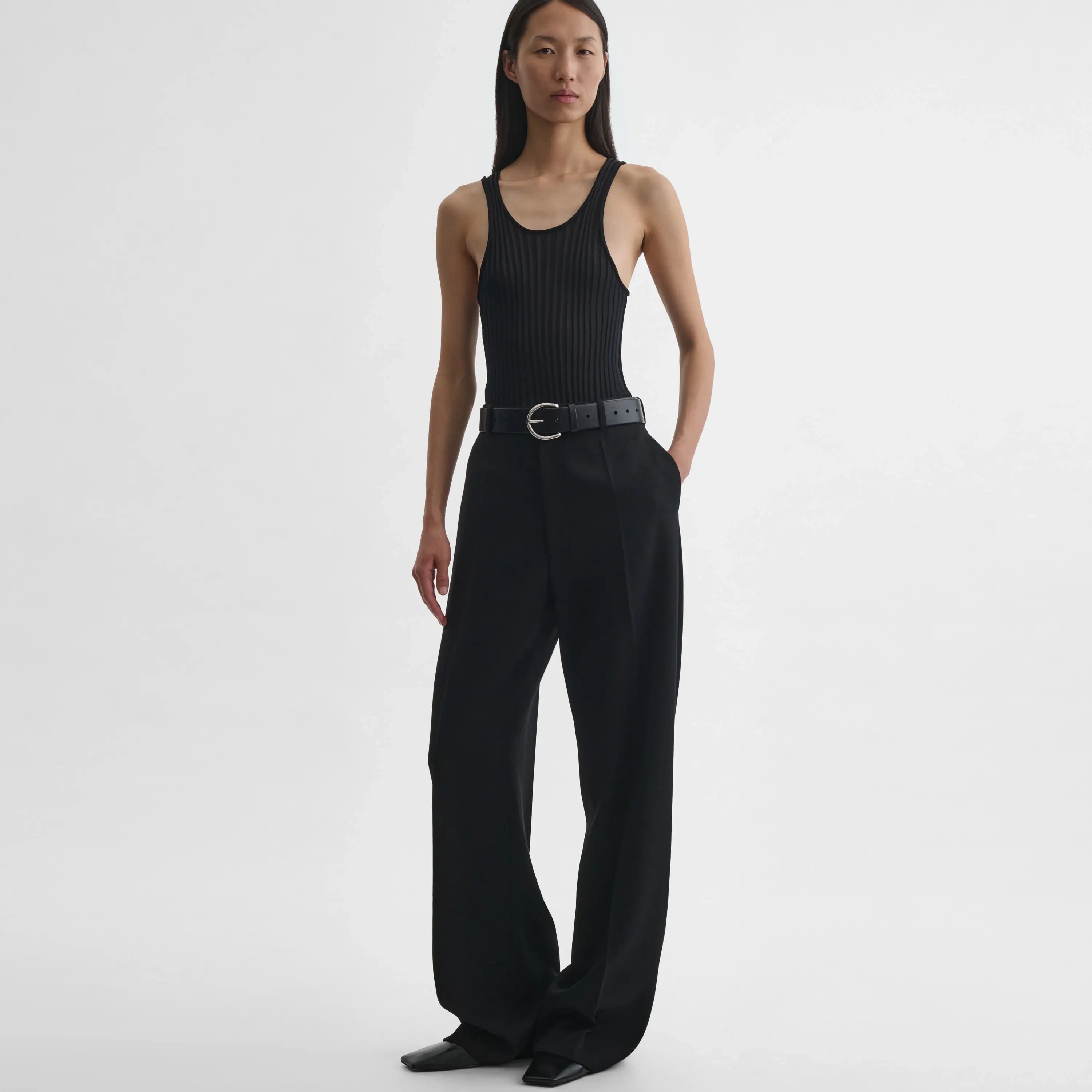 PHOEBE PHILO | MILANESE TROUSERS | BLACK WOOL
