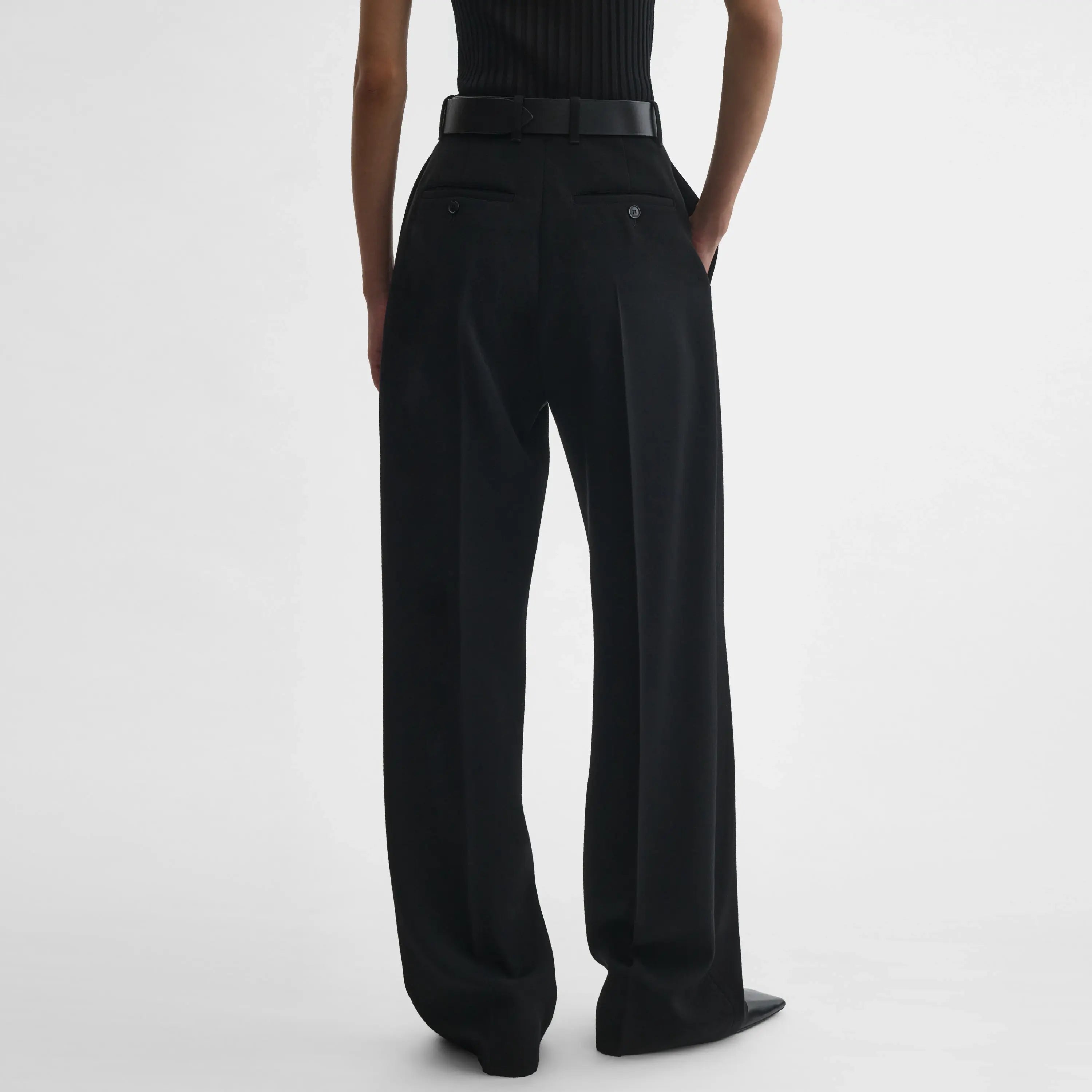 【PHOEBE PHILO】Milanese ウール イージーストレート パンツ PHOEBE PHILO | MILANESE TROUSERS | BLACK WOOL
