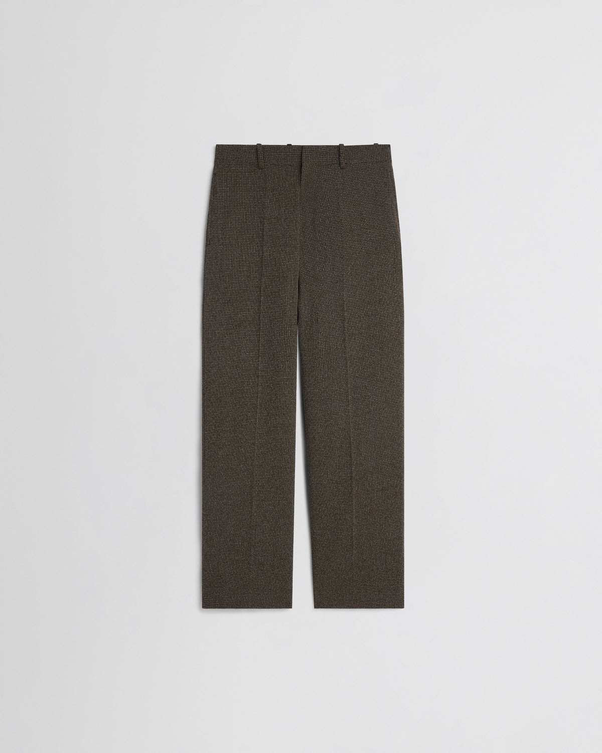 Front view of DROP TROUSERS in khaki/white wool