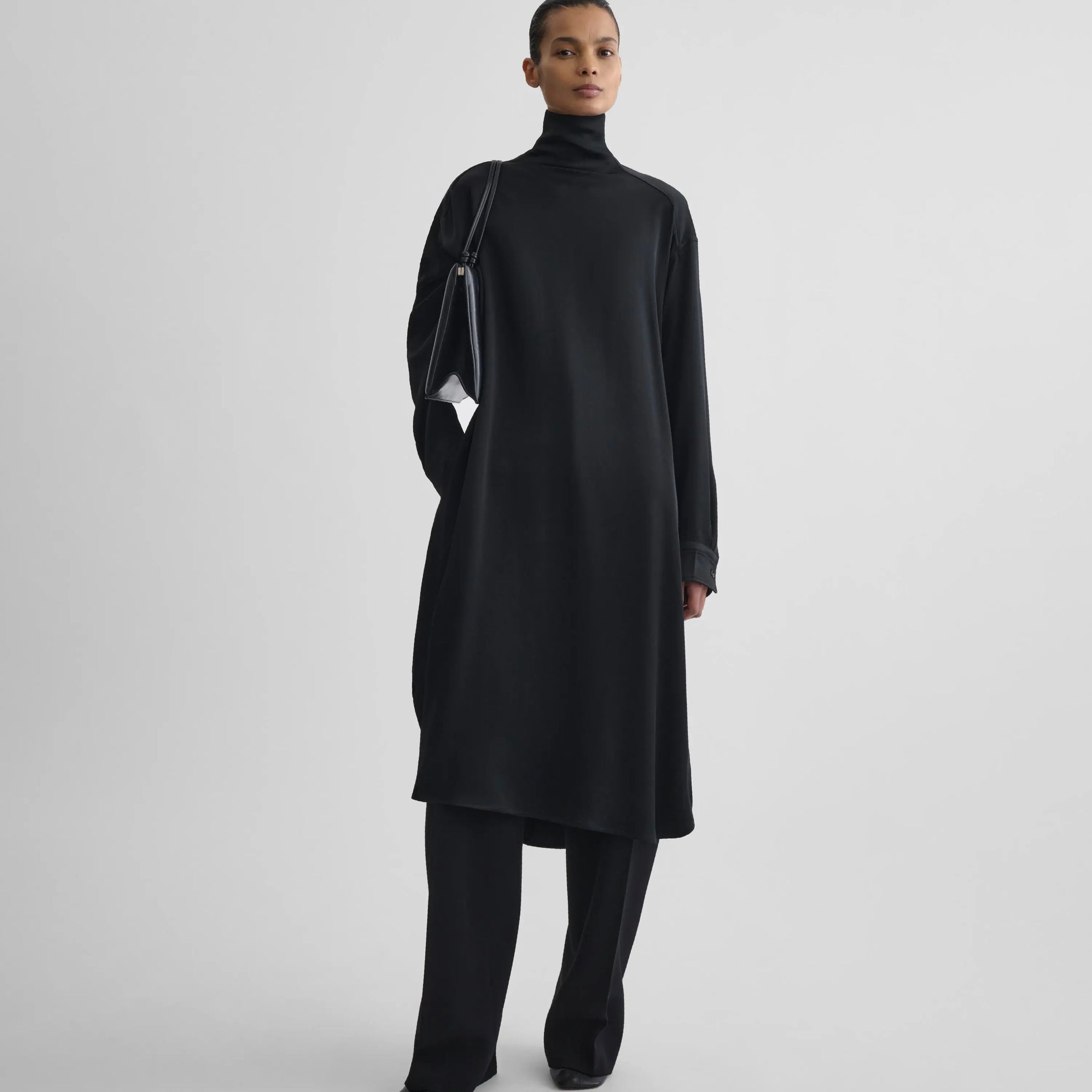 【PHOEBE PHILO】ウール ドロップウエスト テーラードコート PHOEBE PHILO | TAILORED COAT WITH DROPPED WAIST | BLACK WOOL
