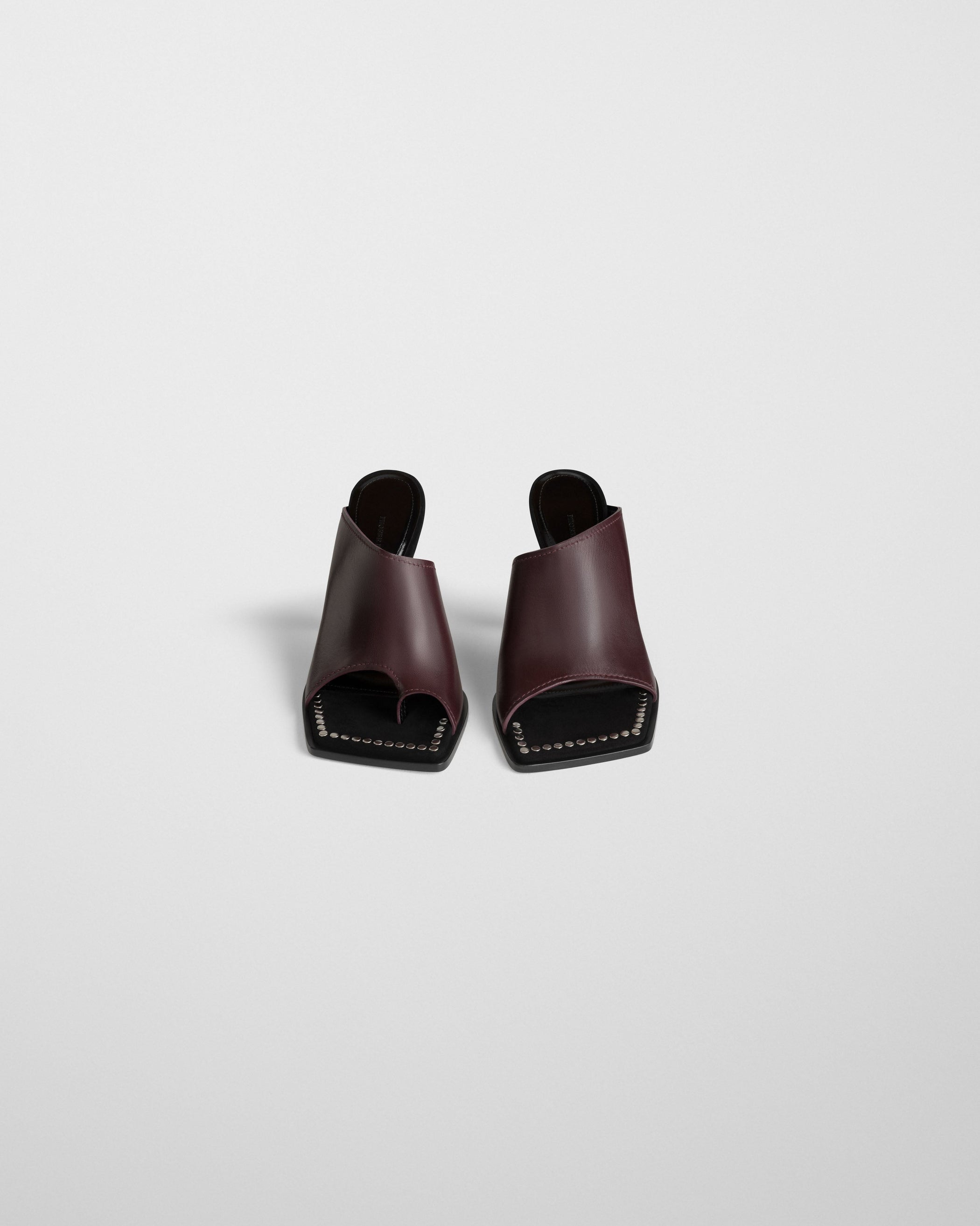 View of BOLO MULE in oxblood leather