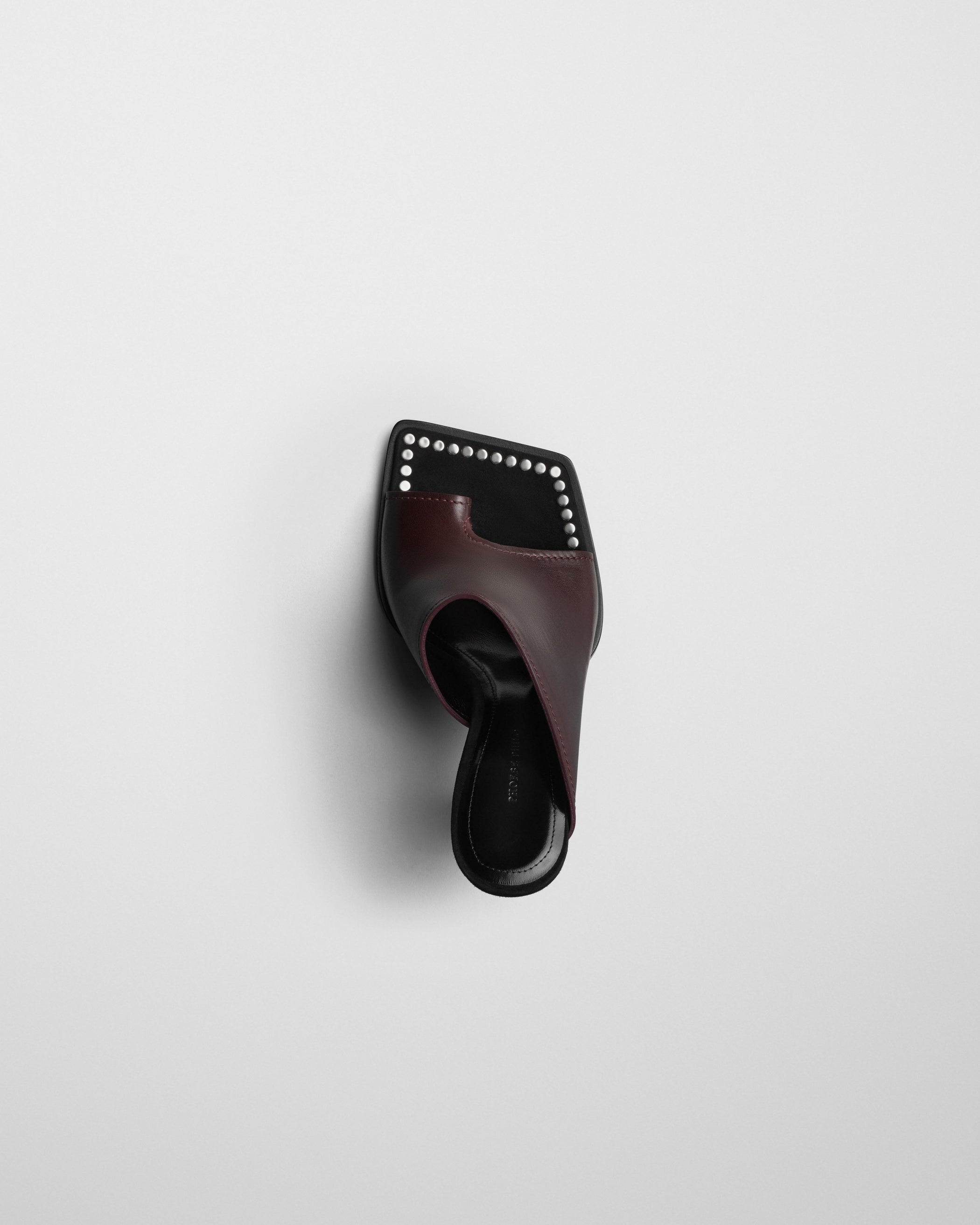 View of BOLO MULE in oxblood leather