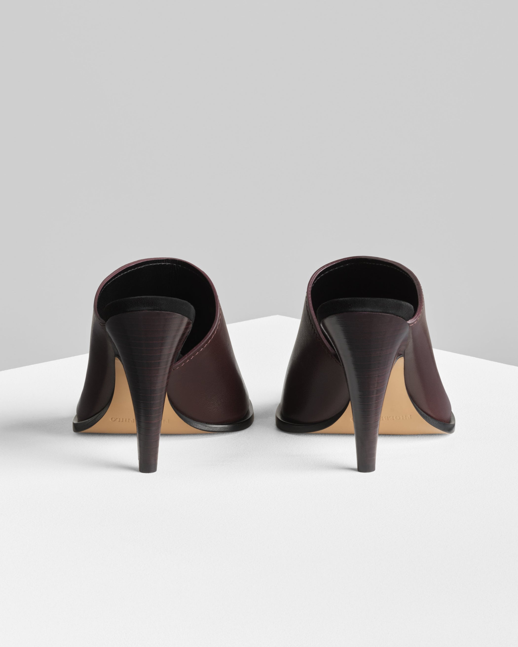 Back view of BOLO MULE 105 in oxblood leather