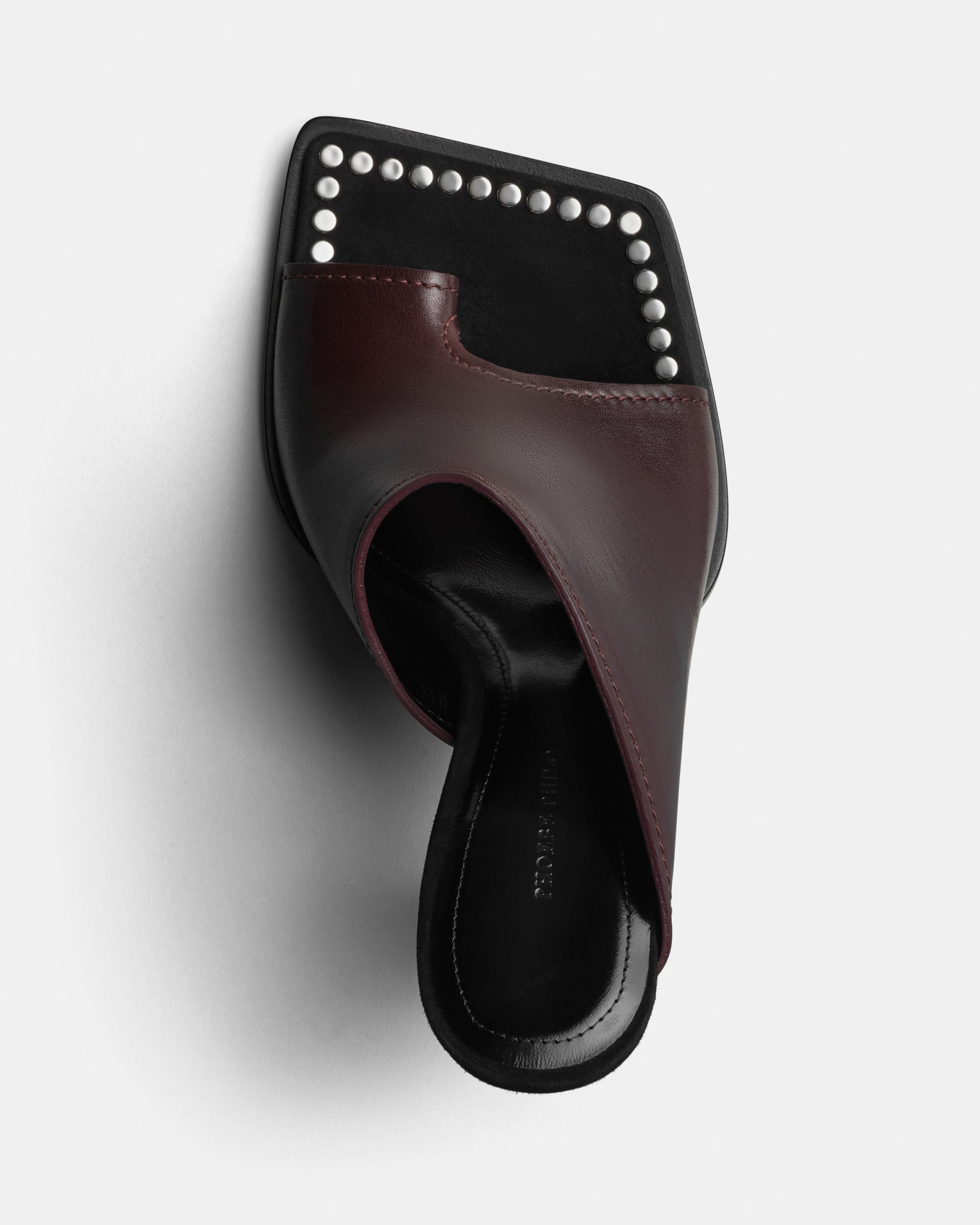 Top view of BOLO MULE 105 in oxblood leather