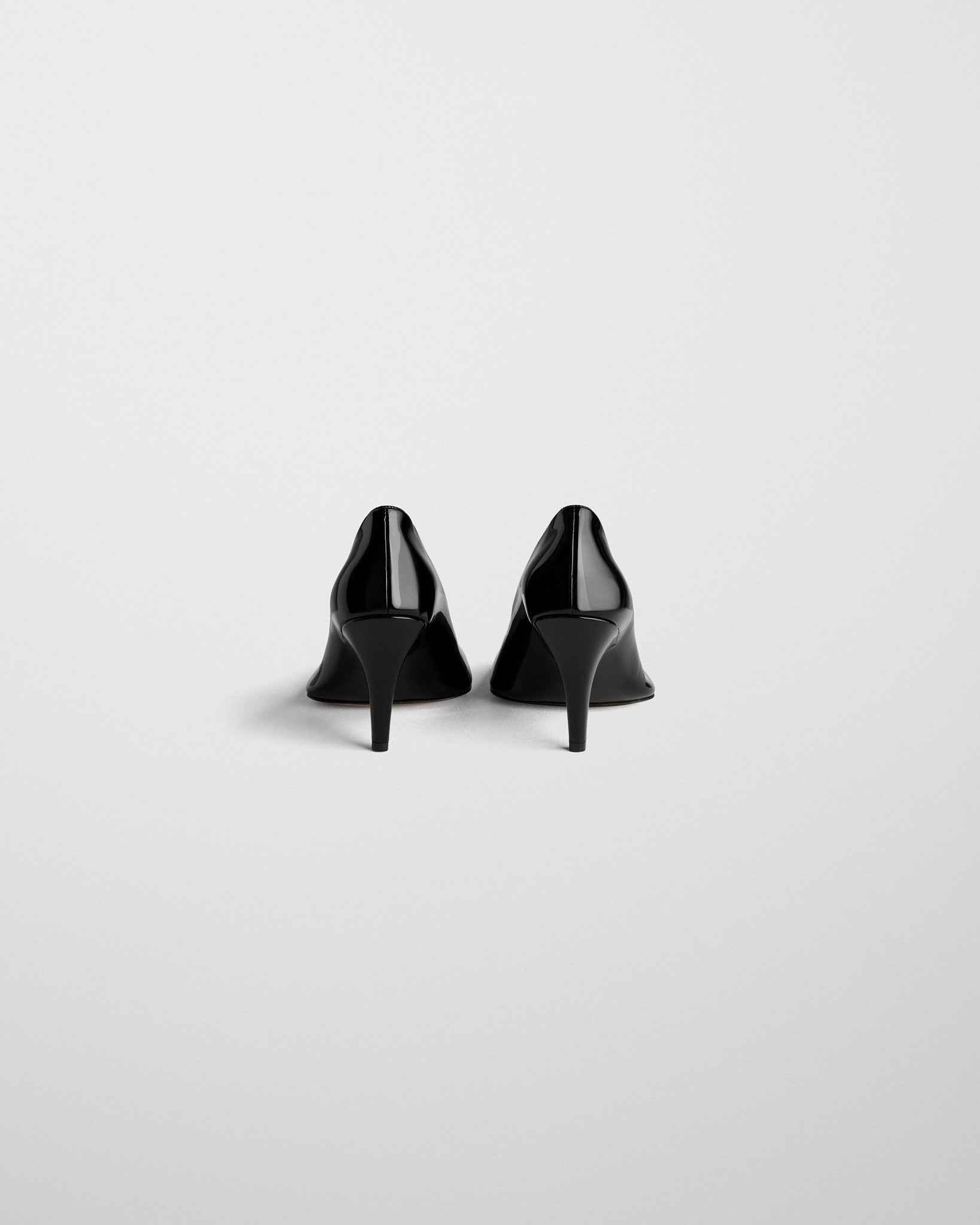 Back view of SOFT PUMP in black patent leather