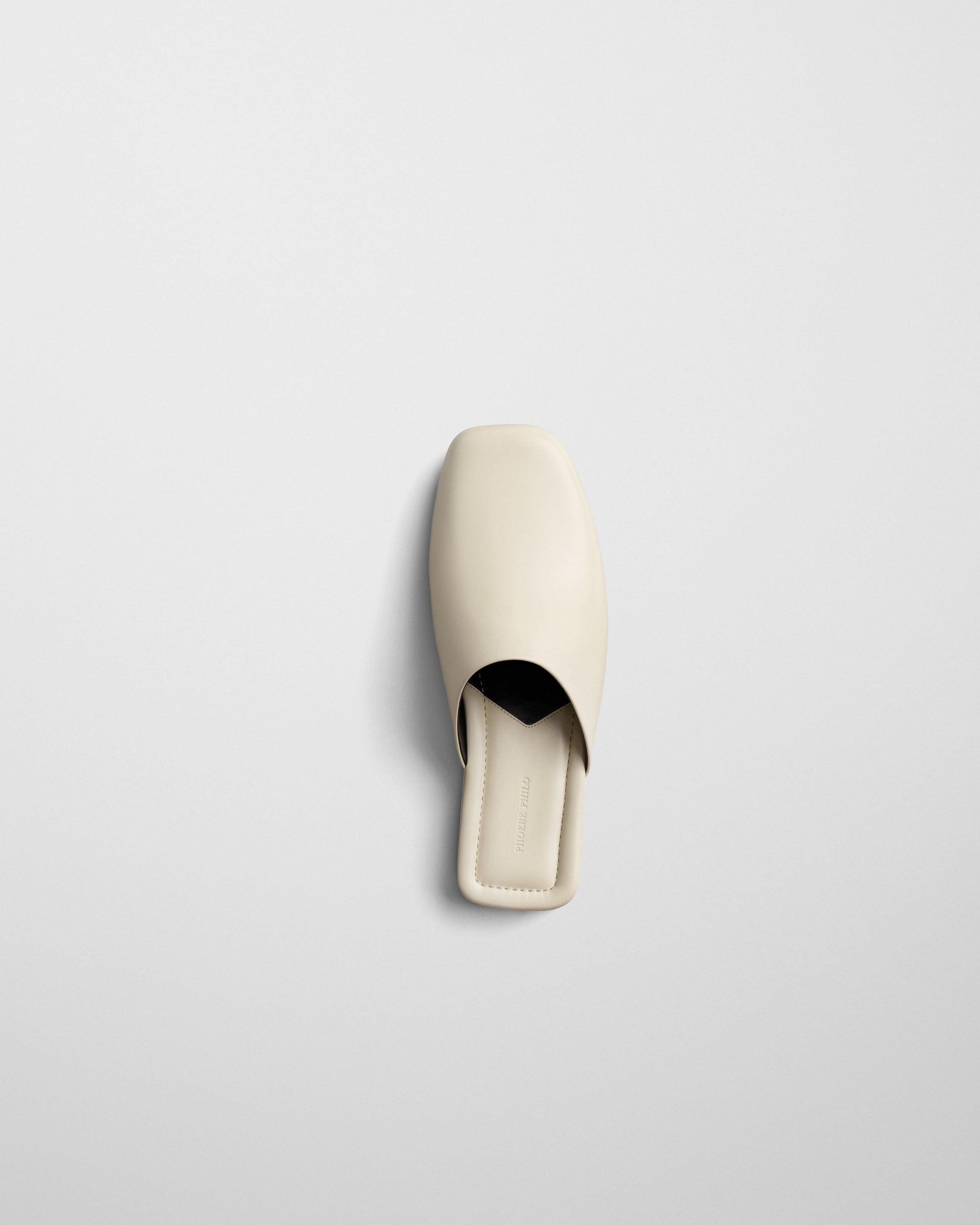 View of ROBE SLIDE in cream leather