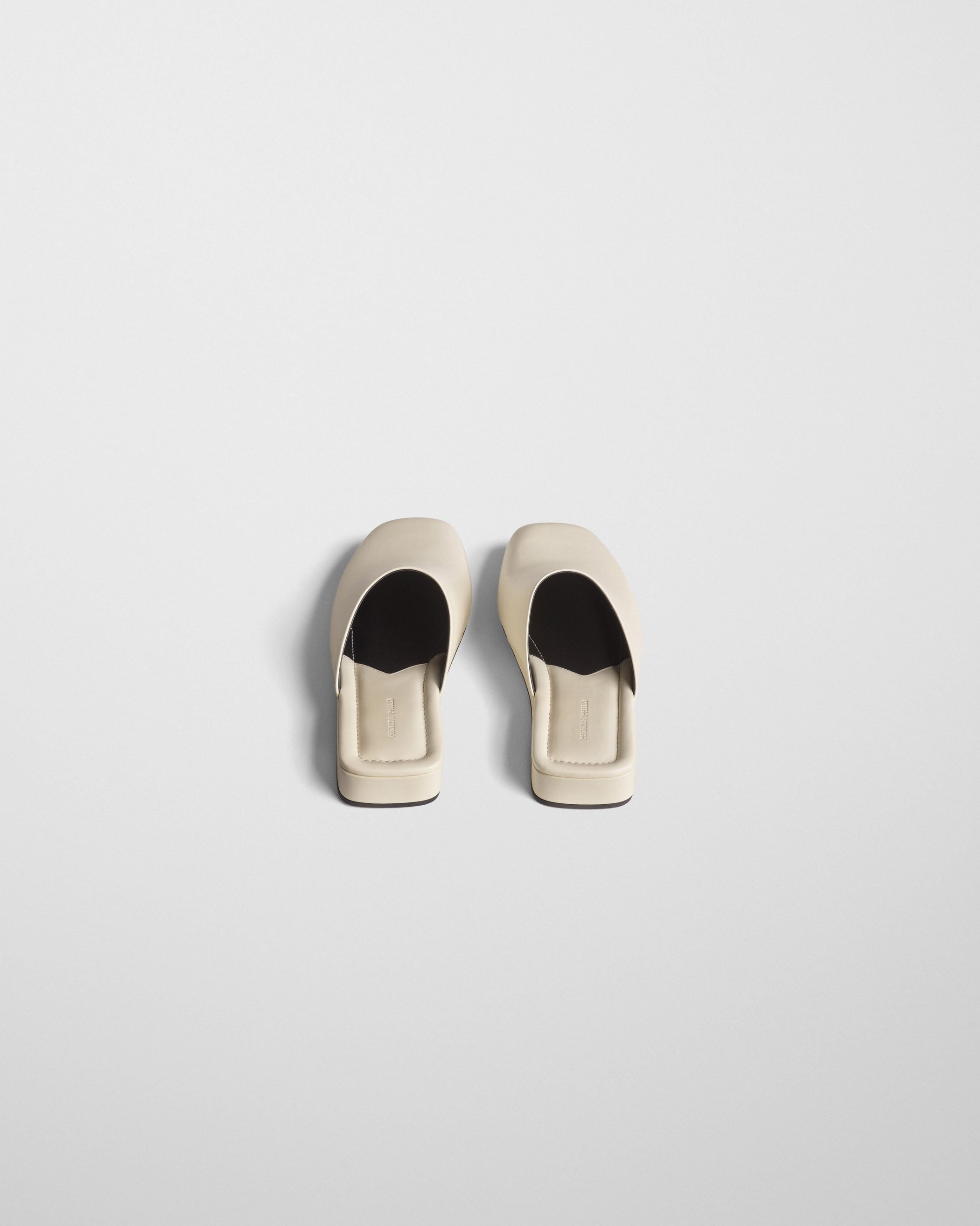 View of ROBE SLIDE in cream leather