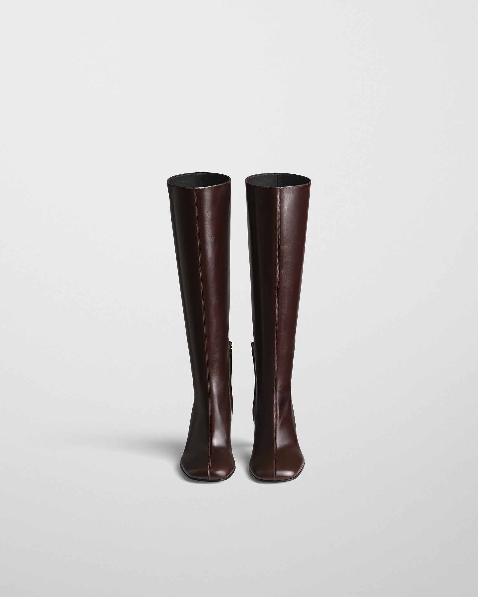 View of KNEE-HIGH BOOT in oxblood leather