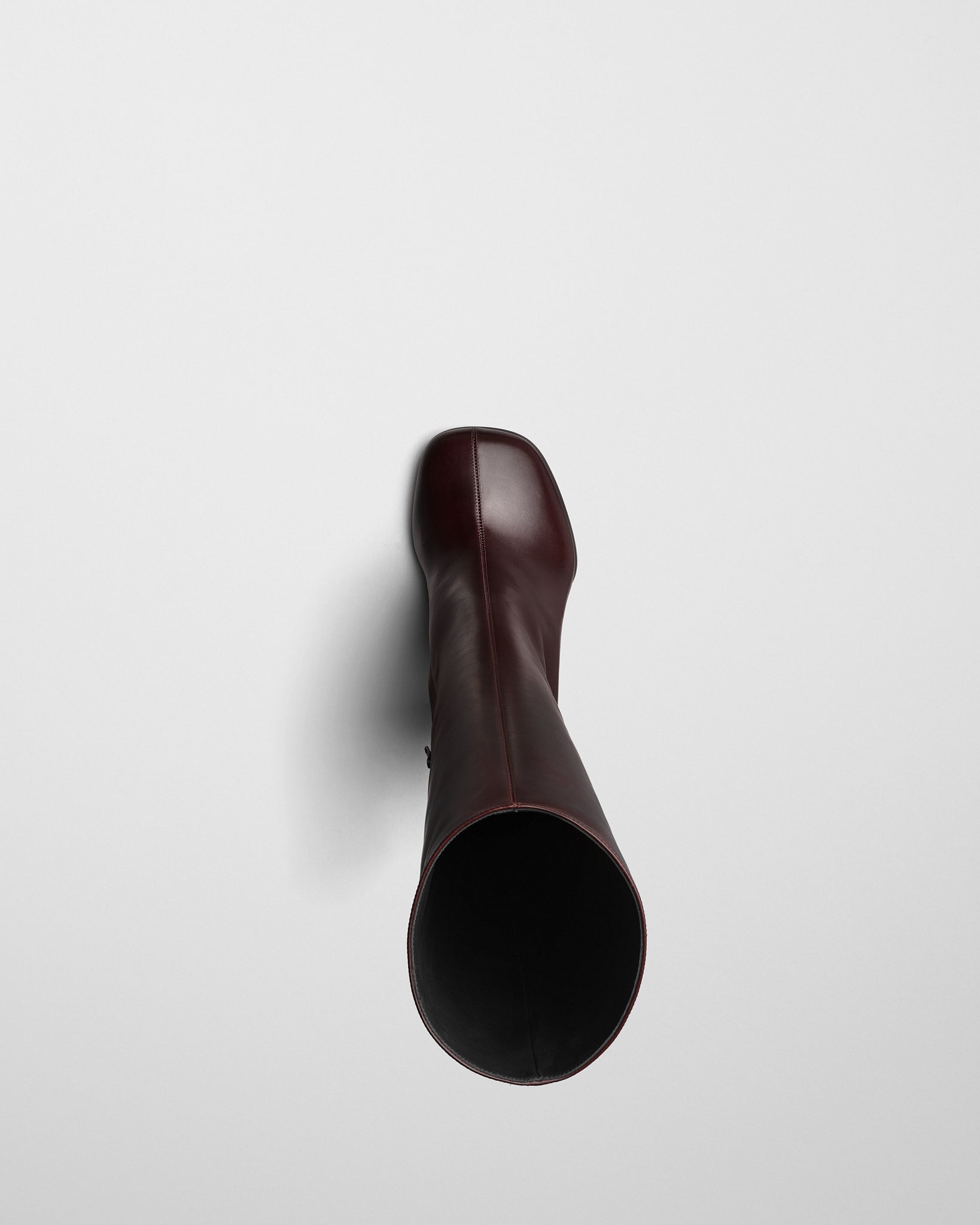 View of KNEE-HIGH BOOT in oxblood leather