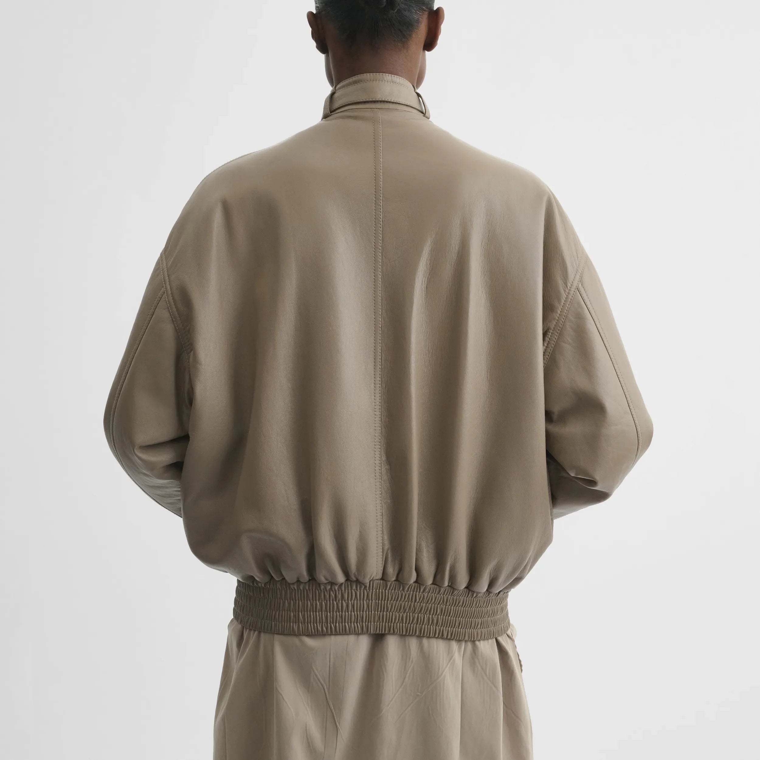 PHOEBE PHILO | JACKET WITH ATTACHABLE SCARF | MASTIC LEATHER PHOEBE PHILO | JACKET WITH ATTACHABLE SCARF | MASTIC LEATHER