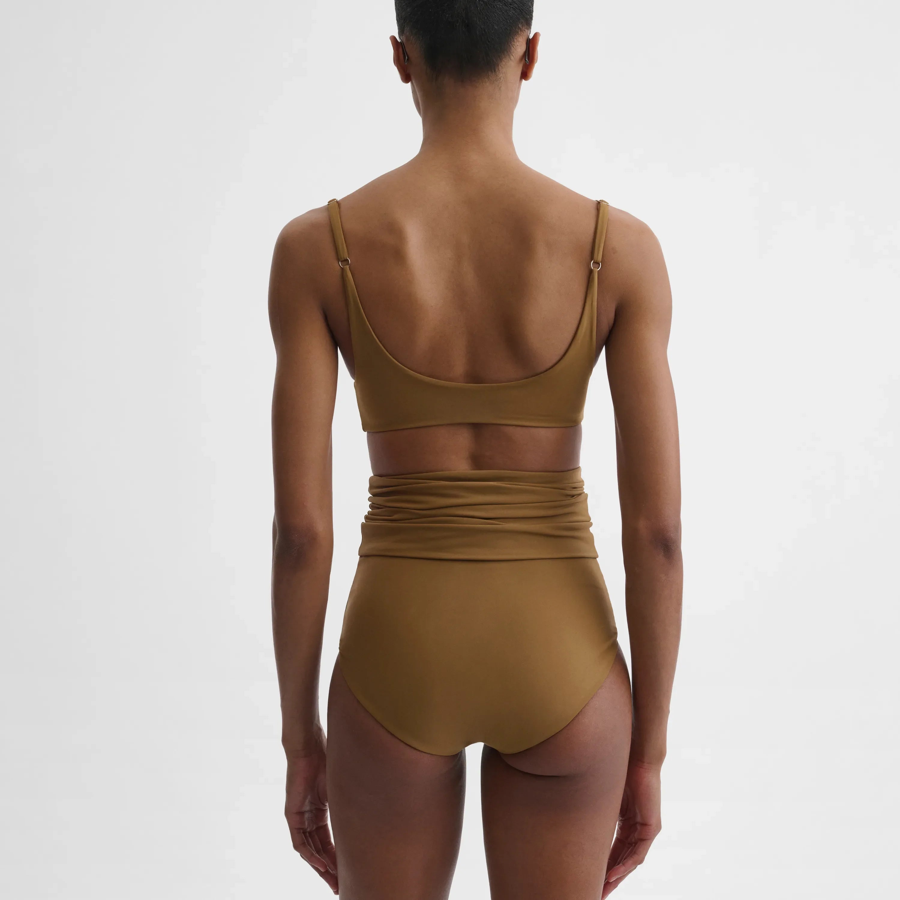 PHOEBE PHILO スクープネックビキニトップ PHOEBE PHILO | SCOOP BIKINI TOP | TOBACCO POLYAMIDE