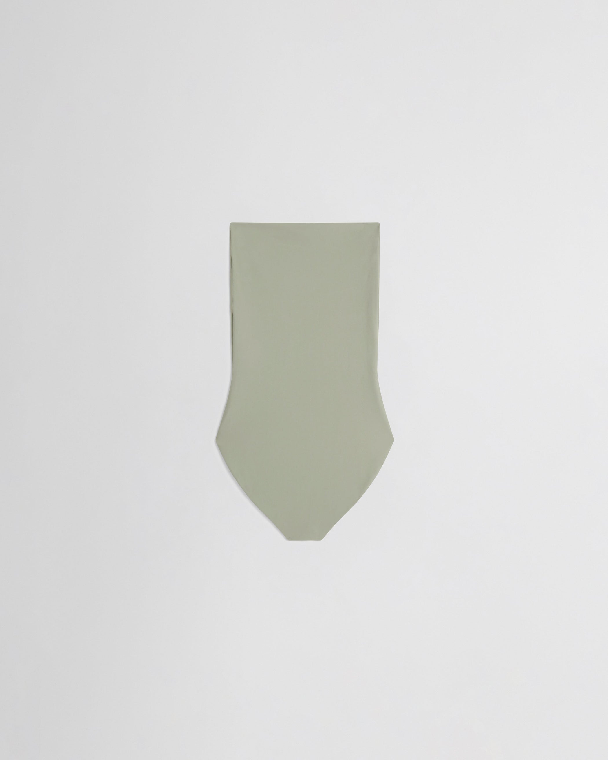 Flat back view of FOLD DOWN BIKINI BOTTOMS in light sage polyamide