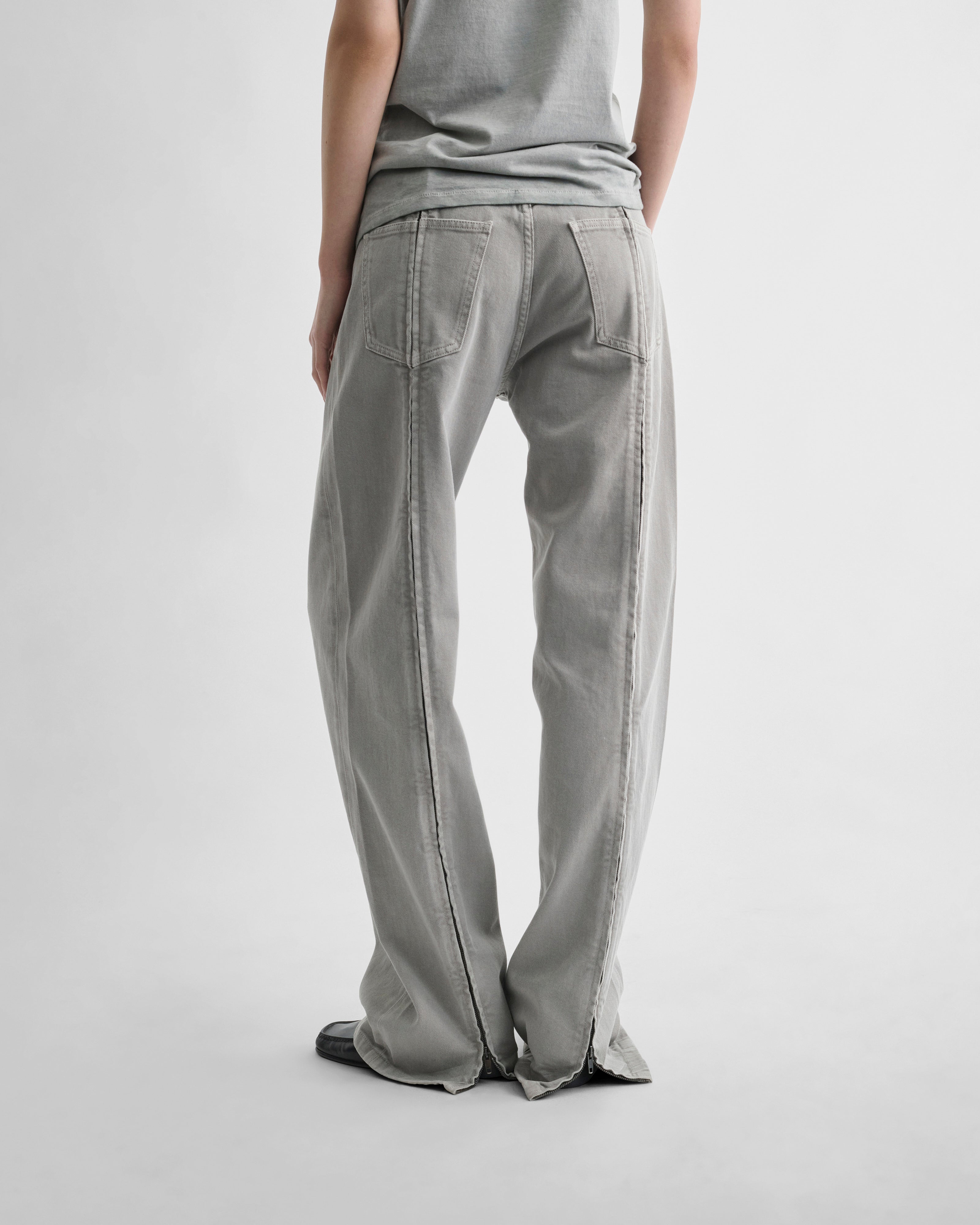 PHOEBE PHILO | ZIP JEANS | ASH GREY COTTON