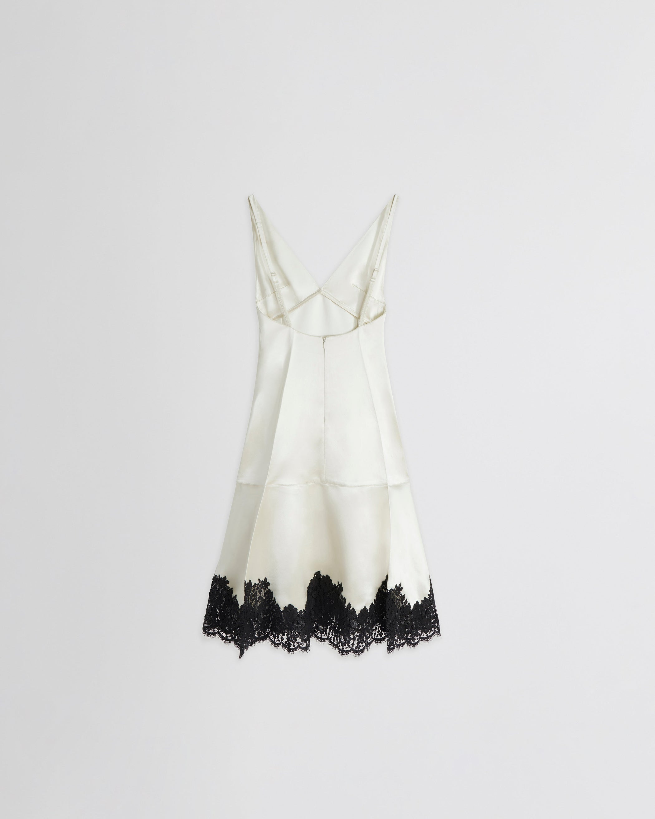 View of slicked slip in vanilla viscose