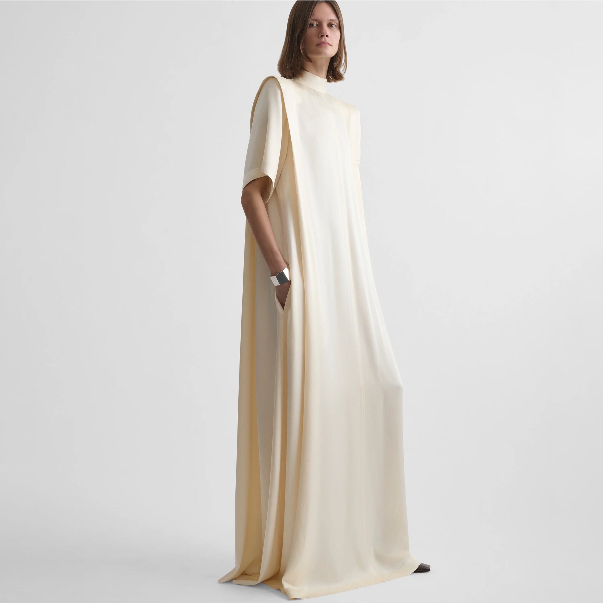 【PHOEBE PHILO】フォルドショルダー ドレープ ロングドレス PHOEBE PHILO | DRESSES SKIRTS