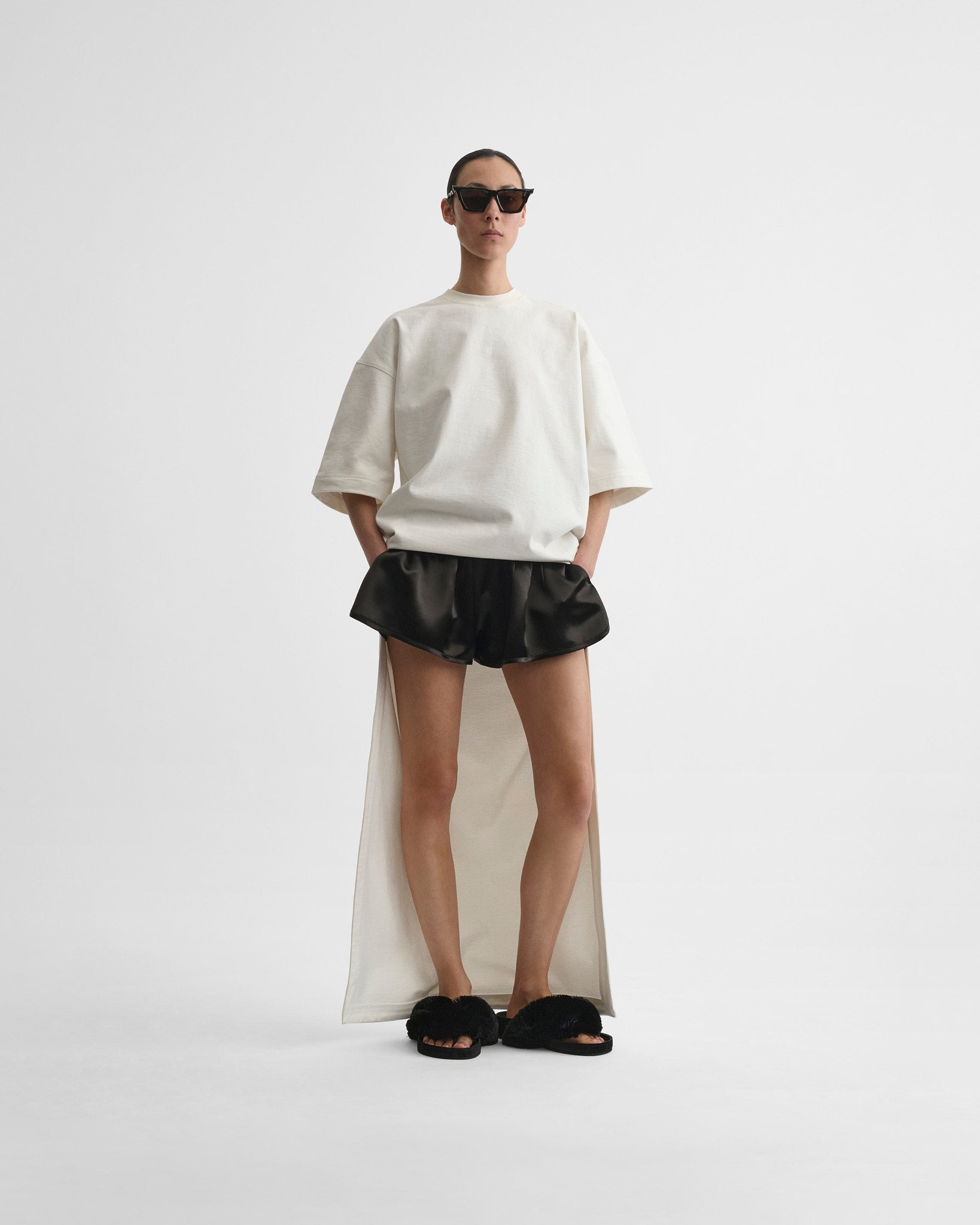 PHOEBE PHILO US | T-SHIRT TRAIN TOP | white jersey