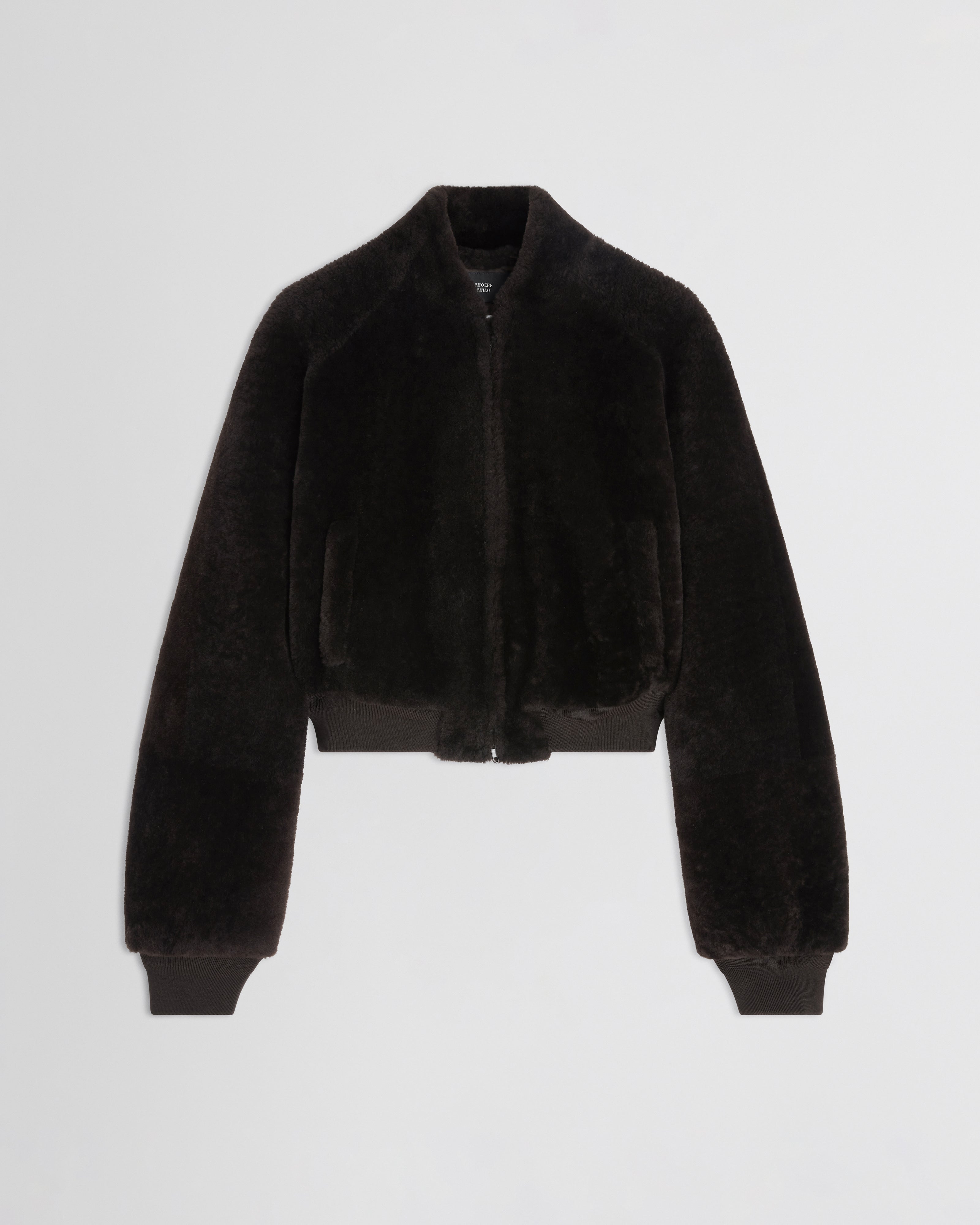 PHOEBE PHILO | SUPER SOFT BOMBER JACKET | DEEP BROWN SHEARLING