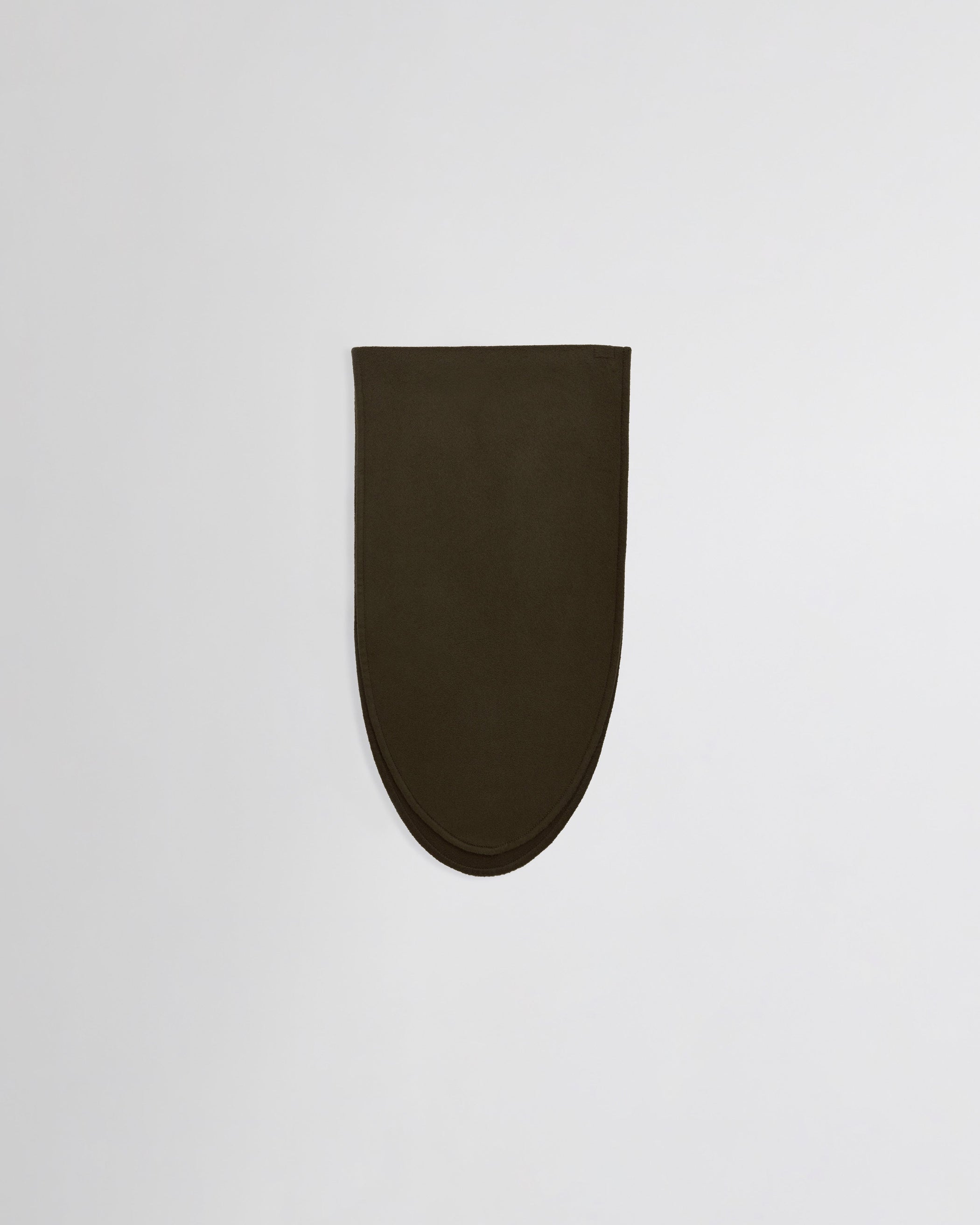 View of Double Face Scarf In Dark Khaki Wool