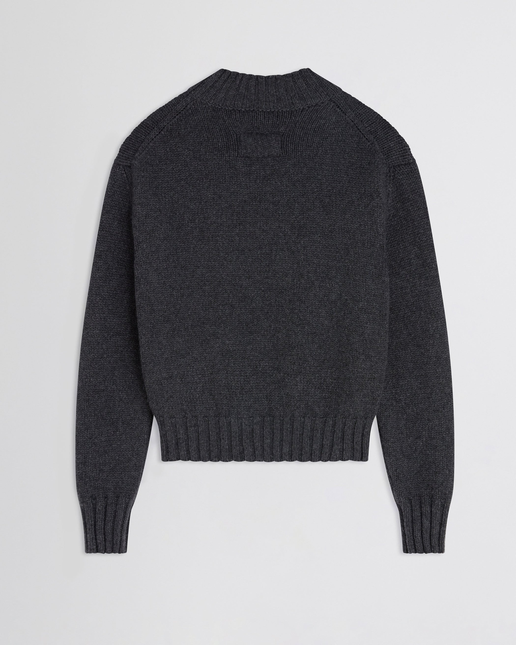 Flat back view of Crewneck Jumper in grey cashmere