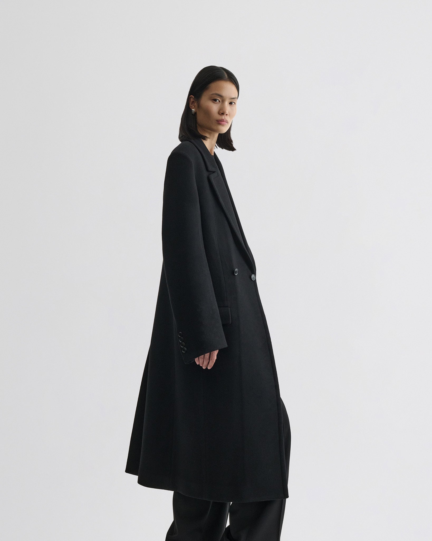 PHOEBE PHILO | CLASSIC COAT | BLACK CASHMERE