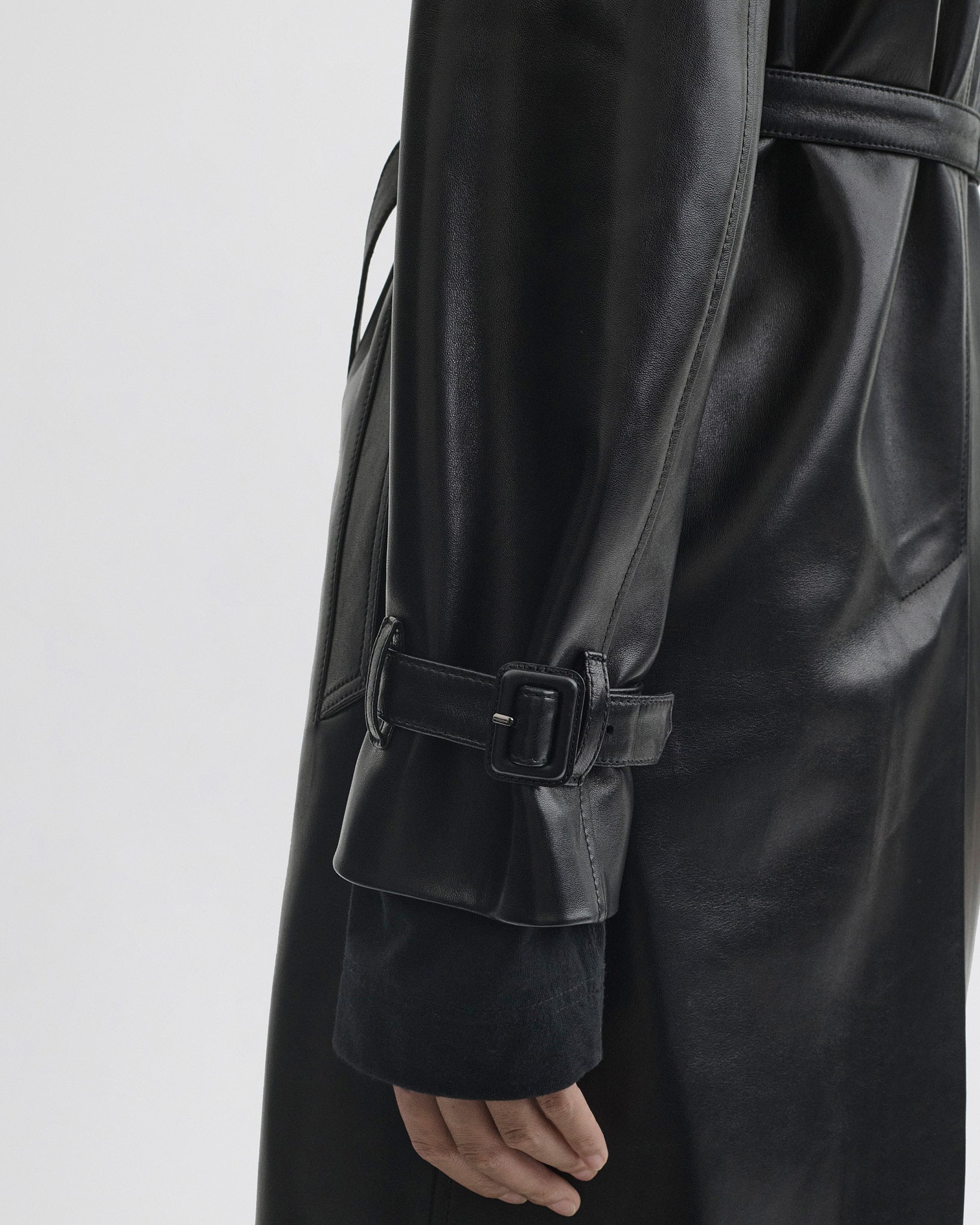 PHOEBE PHILO | SHORT TRENCH | BLACK LEATHER